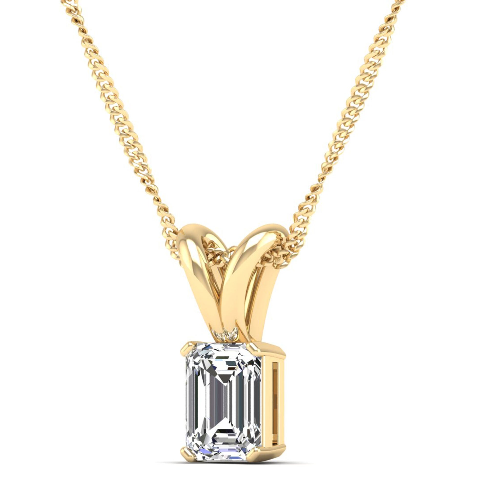 Emerald Cut Lab Grown Diamond Pendant  2.50 Carat