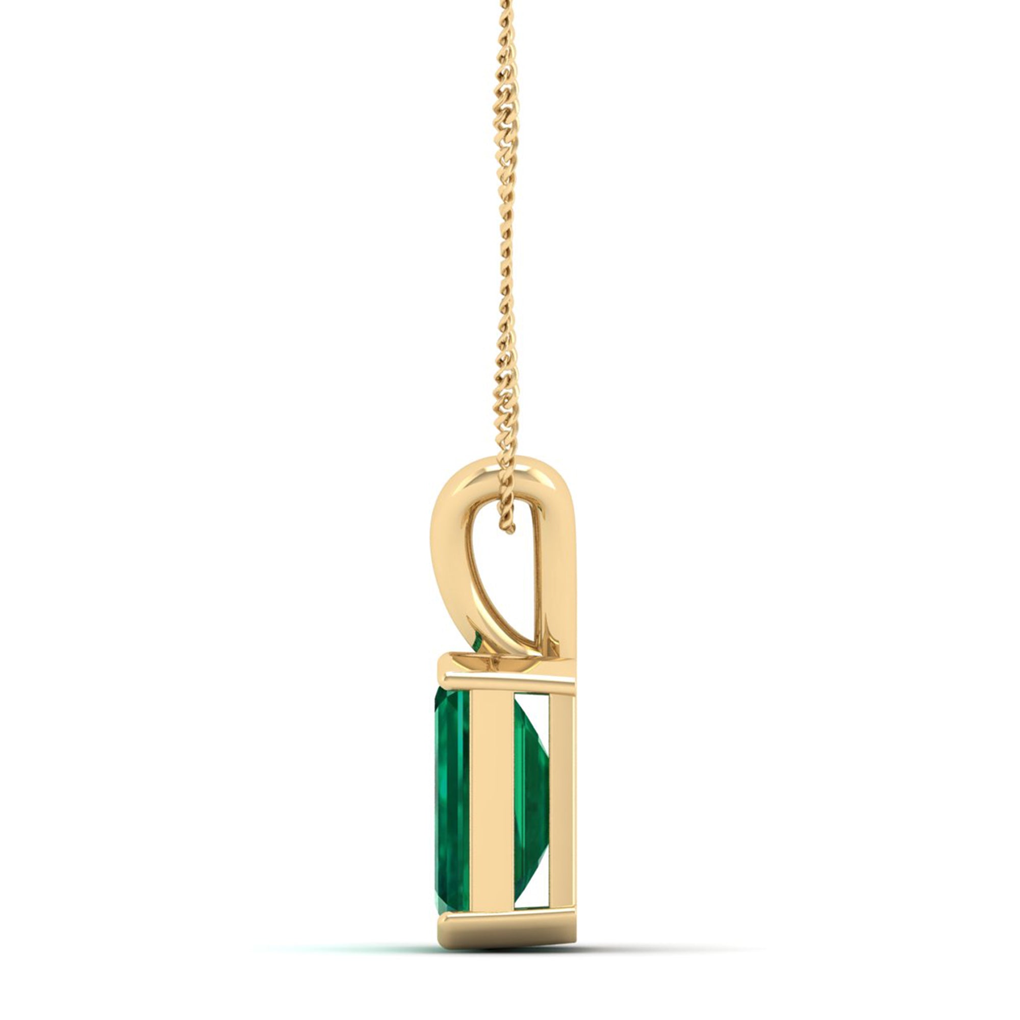 Emerald Cut Emerald Gemstone Pendant 2.50 Carat