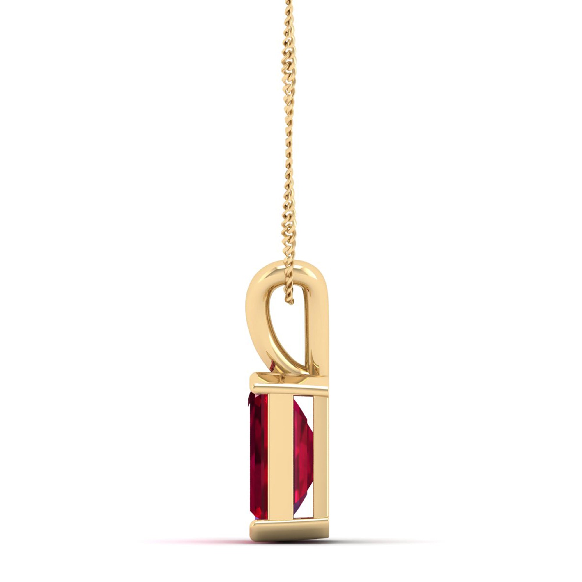 Emerald Cut Ruby Gemstone Pendant 2.50 Carat