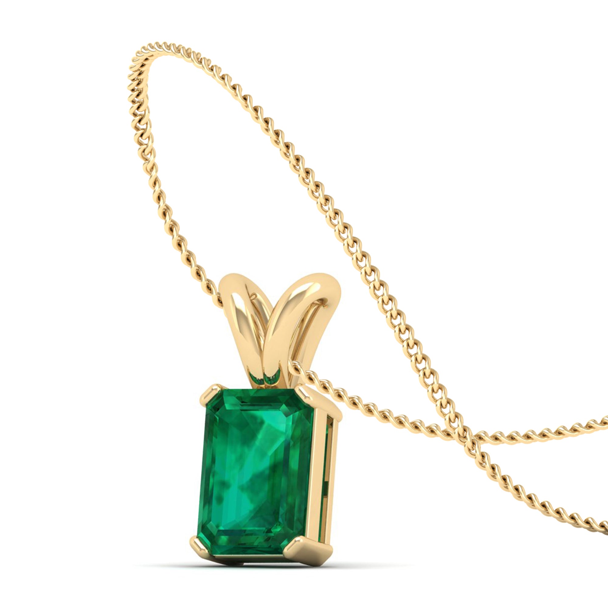 Emerald Cut Emerald Gemstone Pendant 2.50 Carat
