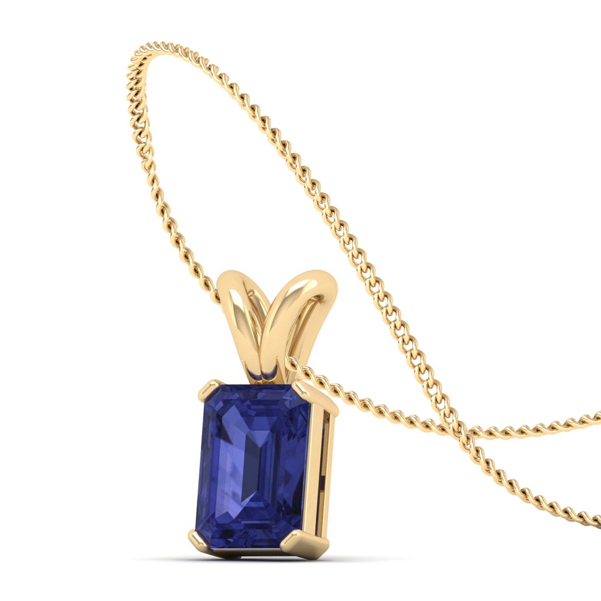 Emerald Cut Tanzanite Gemstone Pendant 2.50 Carat