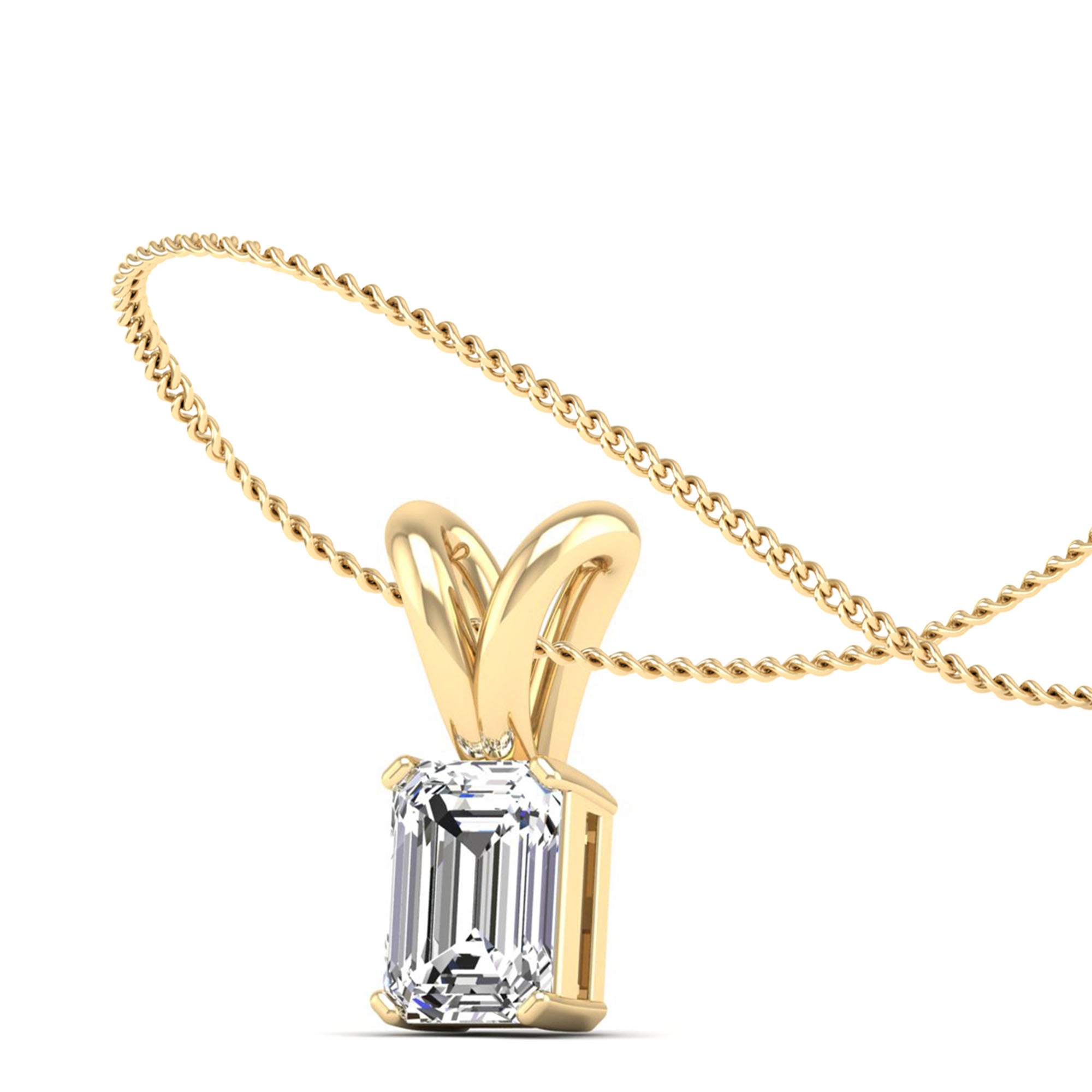 Emerald Cut Lab Grown Diamond Pendant  2.50 Carat