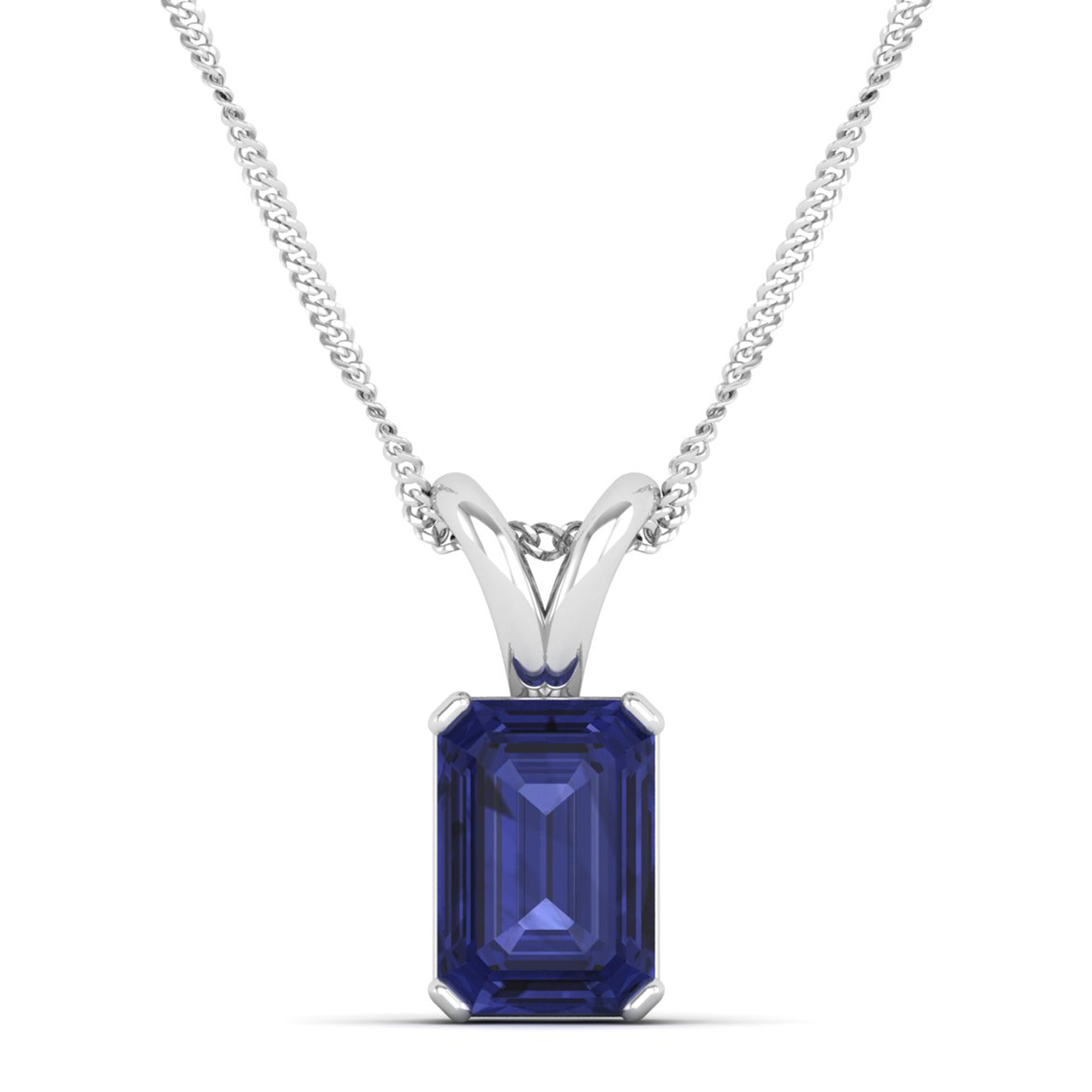 Emerald Cut Tanzanite Gemstone Pendant  3.0 Carat