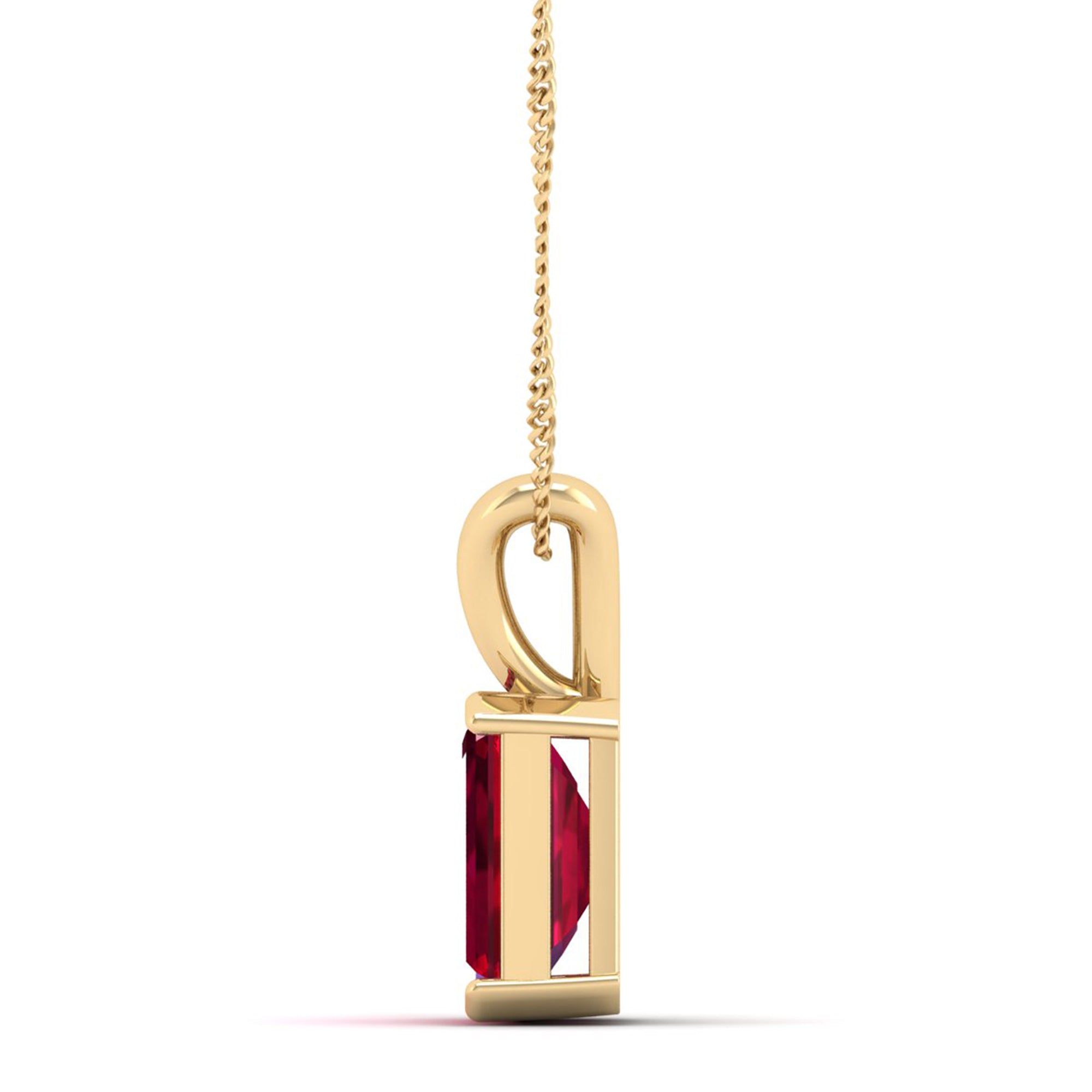 Emerald Cut Ruby Gemstone Pendant  3.0 Carat