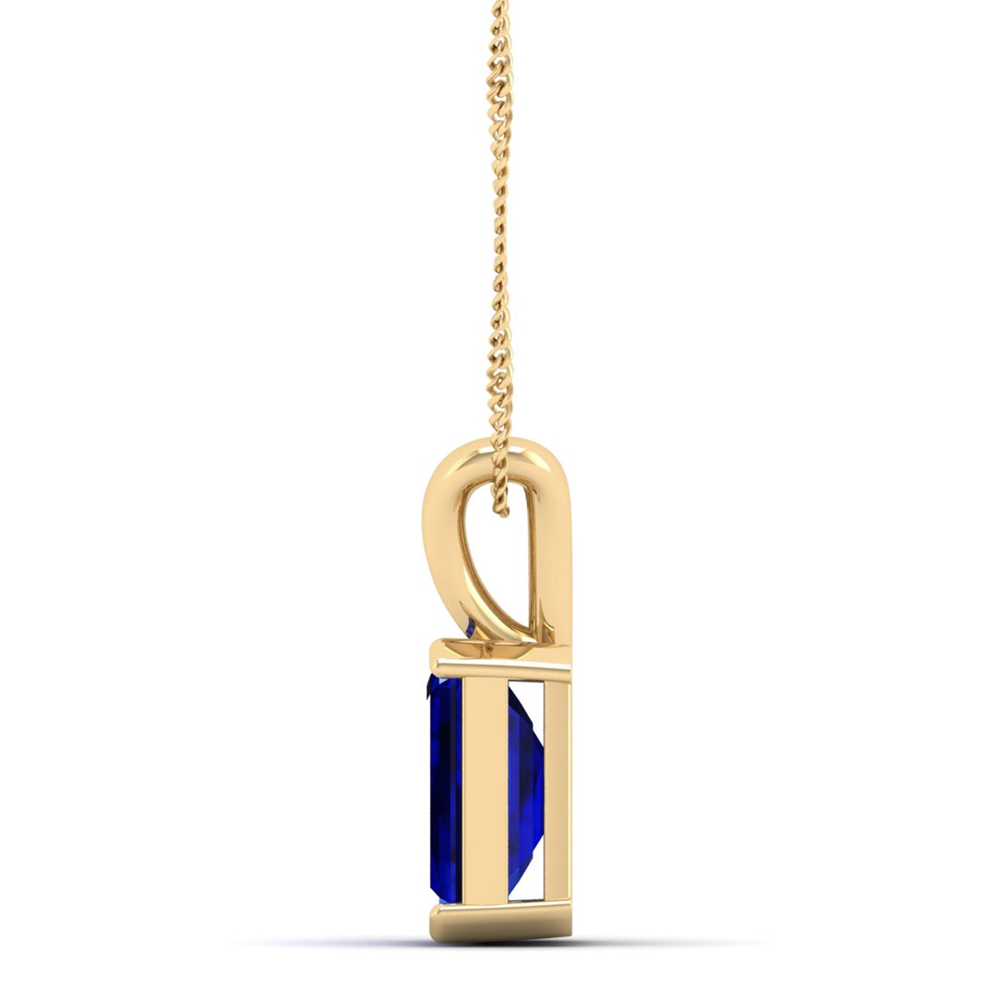 Emerald Cut Sapphire Gemstone Pendant  3.0 Carat