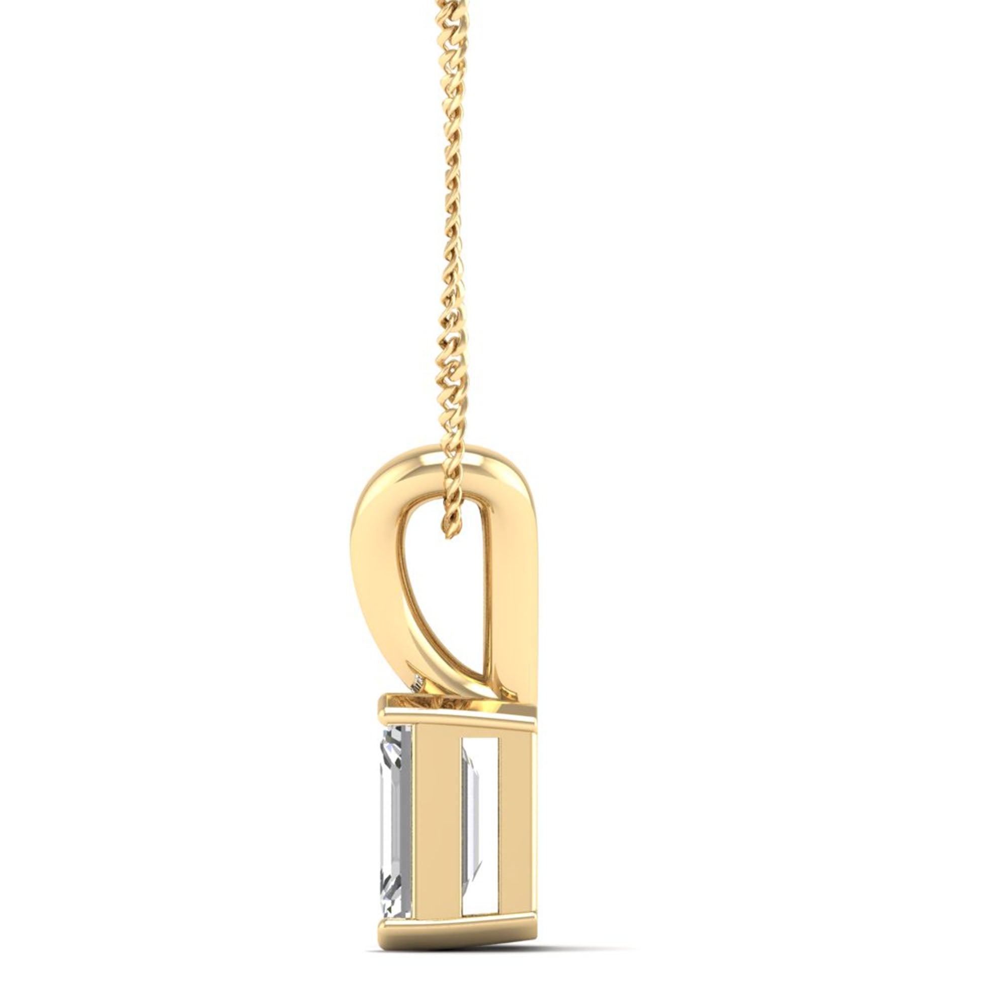 Emerald Cut Lab Grown Diamond Pendant  3.0 Carat