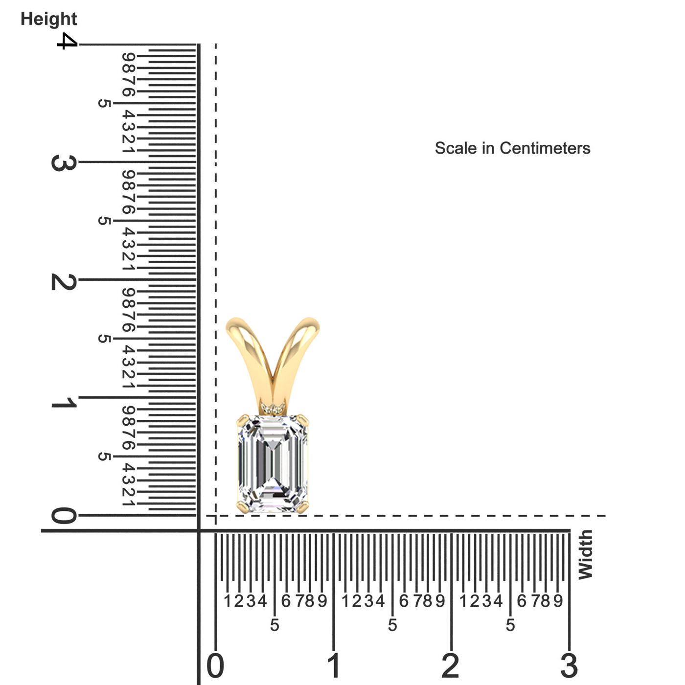Emerald Cut Lab Grown Diamond Pendant  3.0 Carat