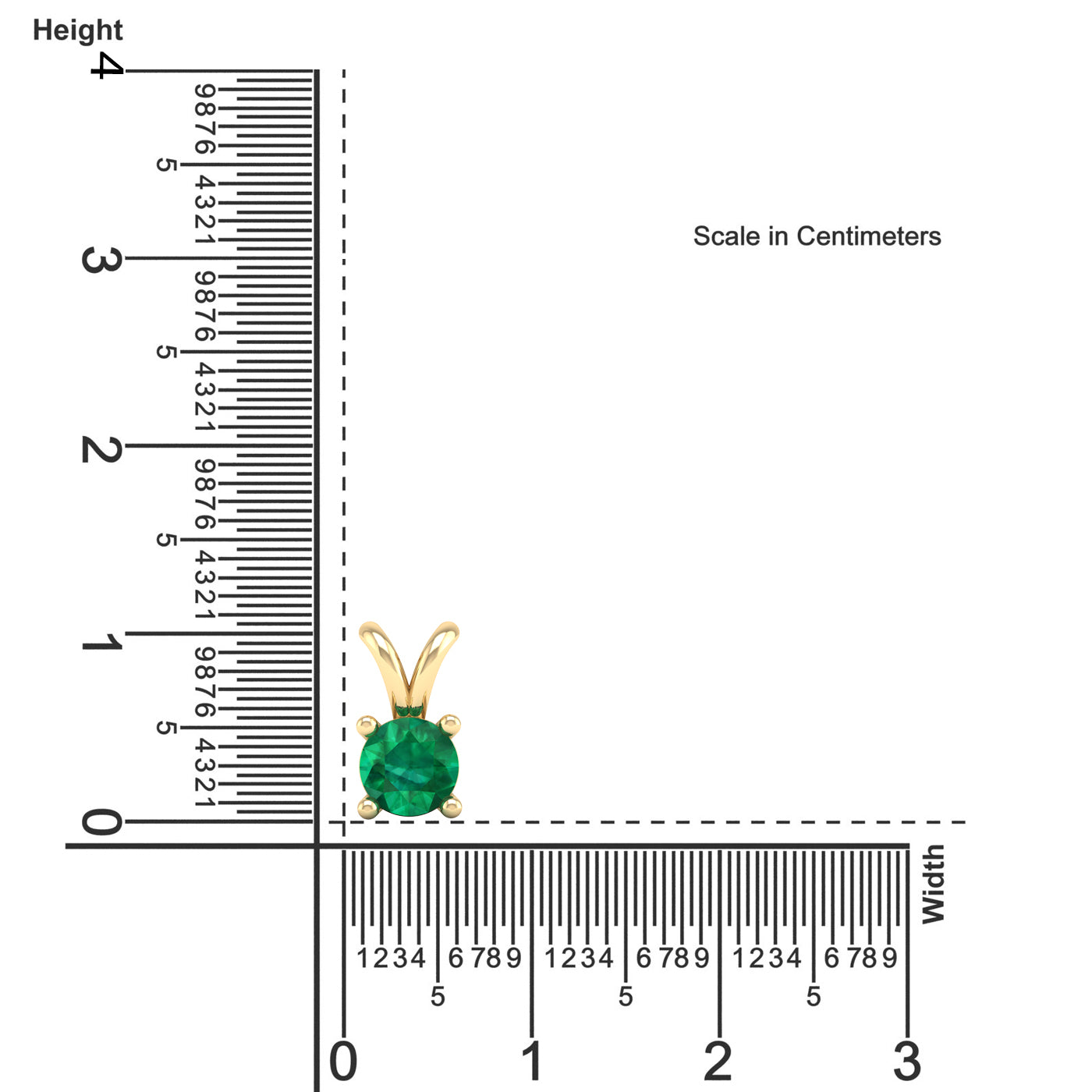 Round Cut Emerald Pendant 0.5 Carat