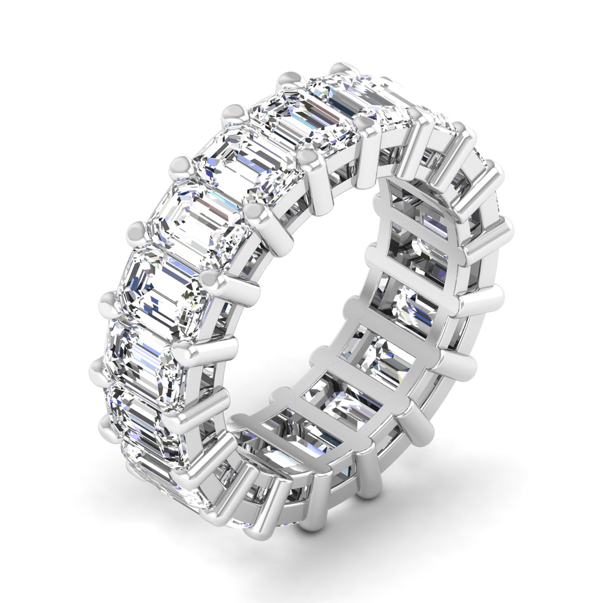 Emerald Cut Full Eternity Band 18pcs