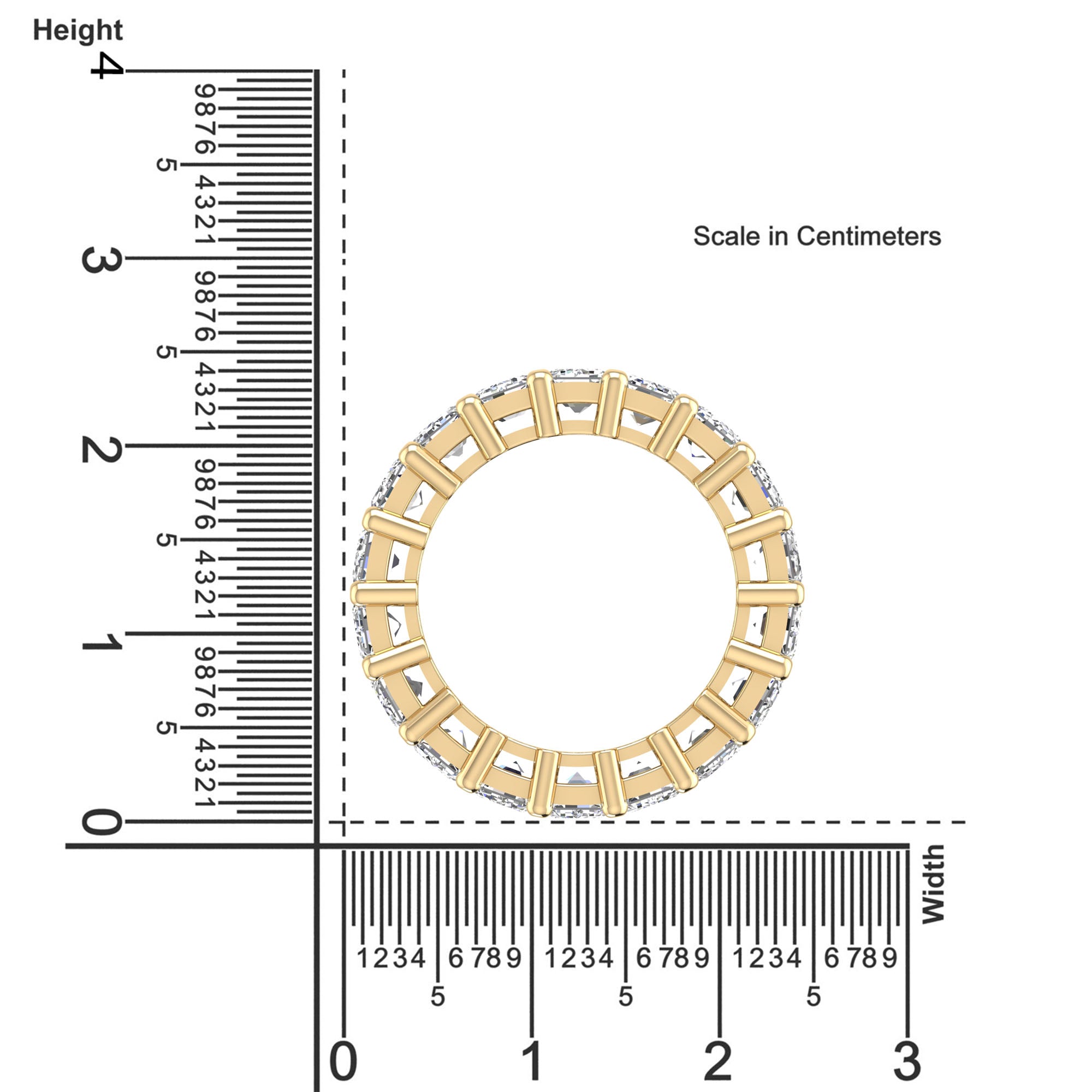 Emerald Cut Full Eternity Band 18pcs