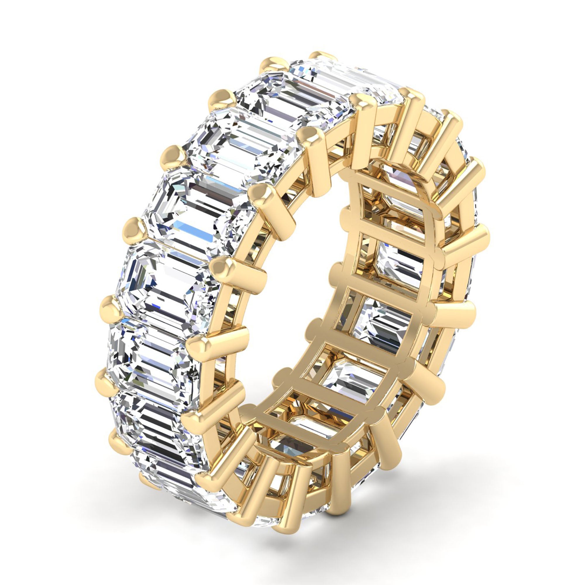 Emerald Cut Full Eternity Band 17pcs