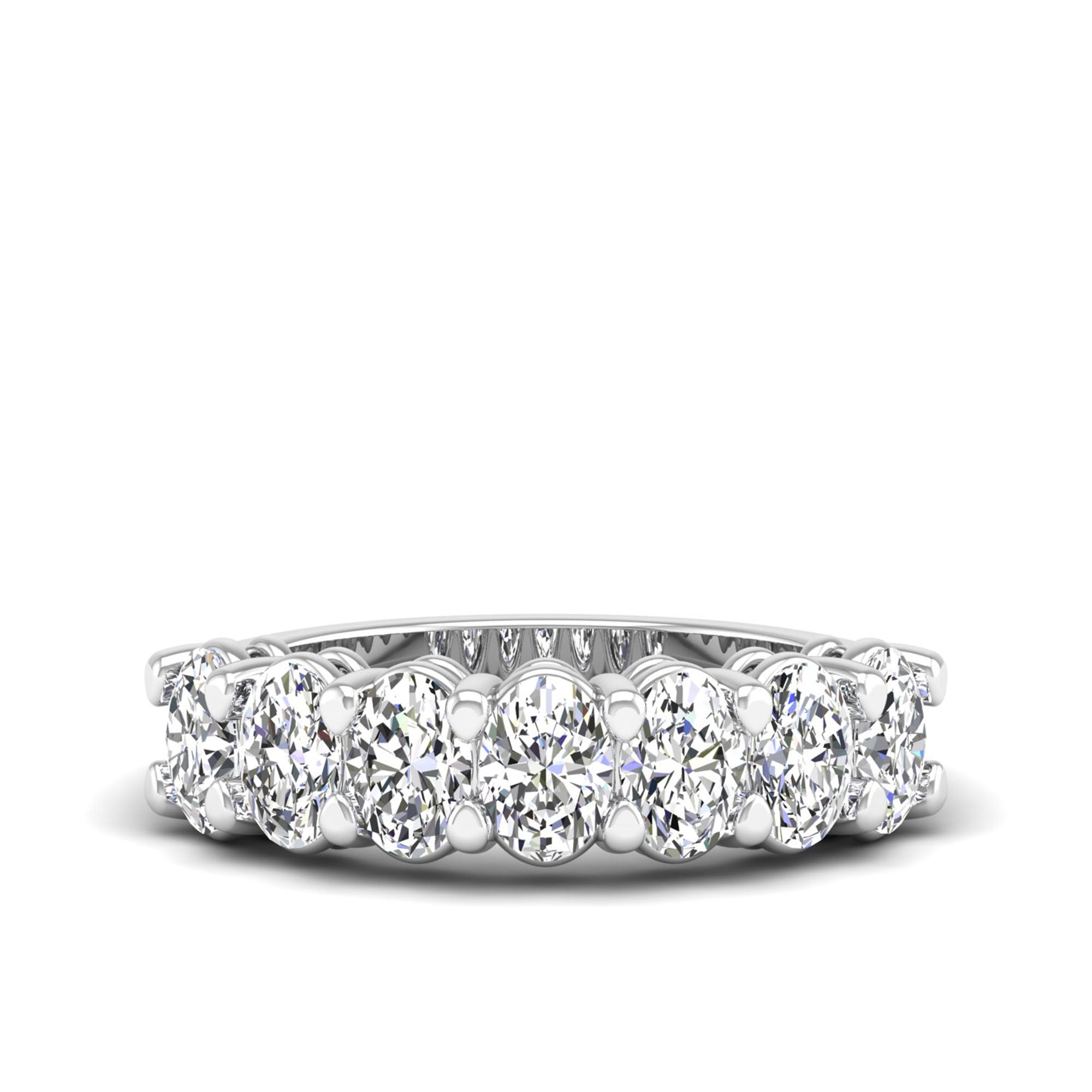 Oval Lab-Grown Diamond Ring-(7-stone, 5.3x3.8)