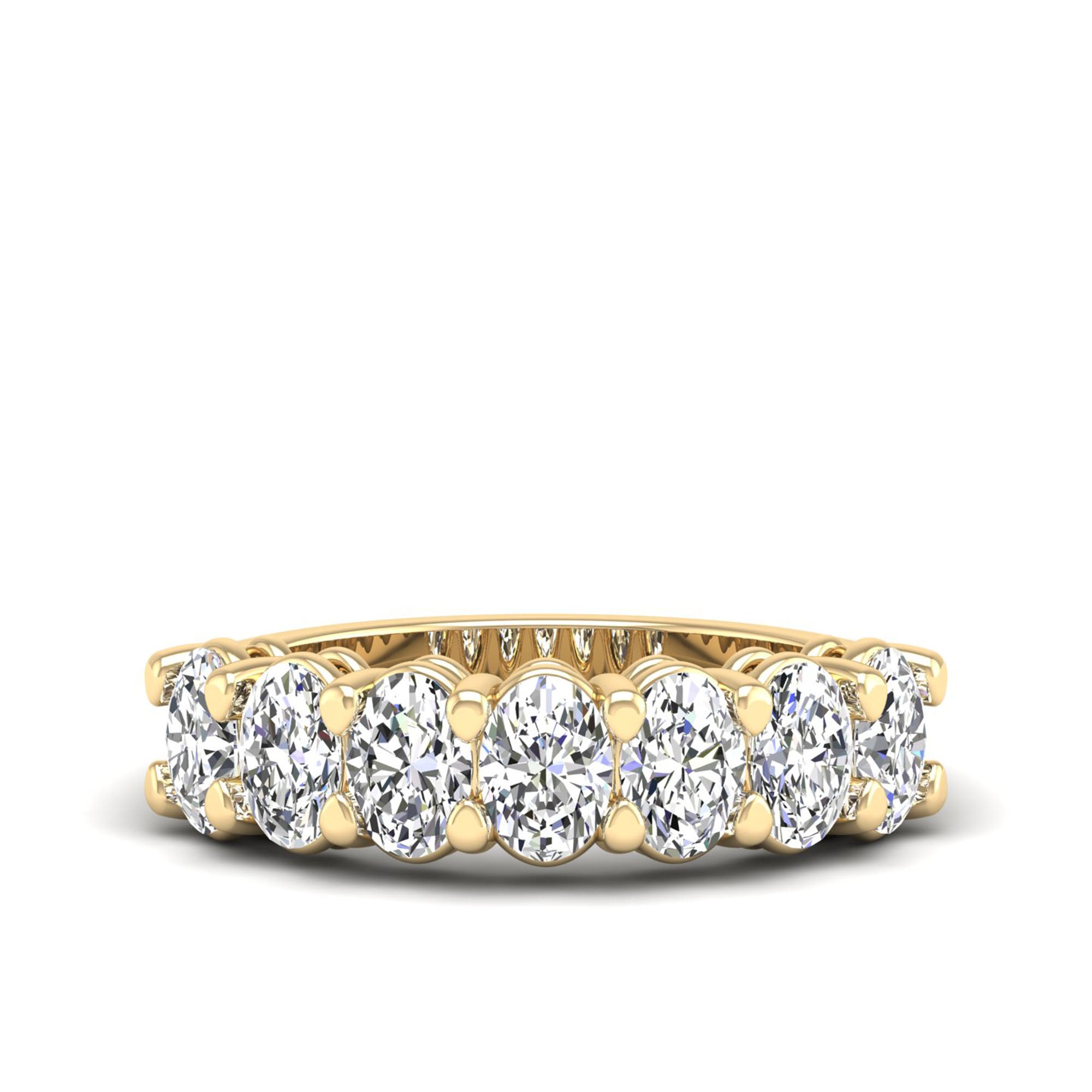 Oval Lab-Grown Diamond Ring-(7-stone, 5.3x3.8)