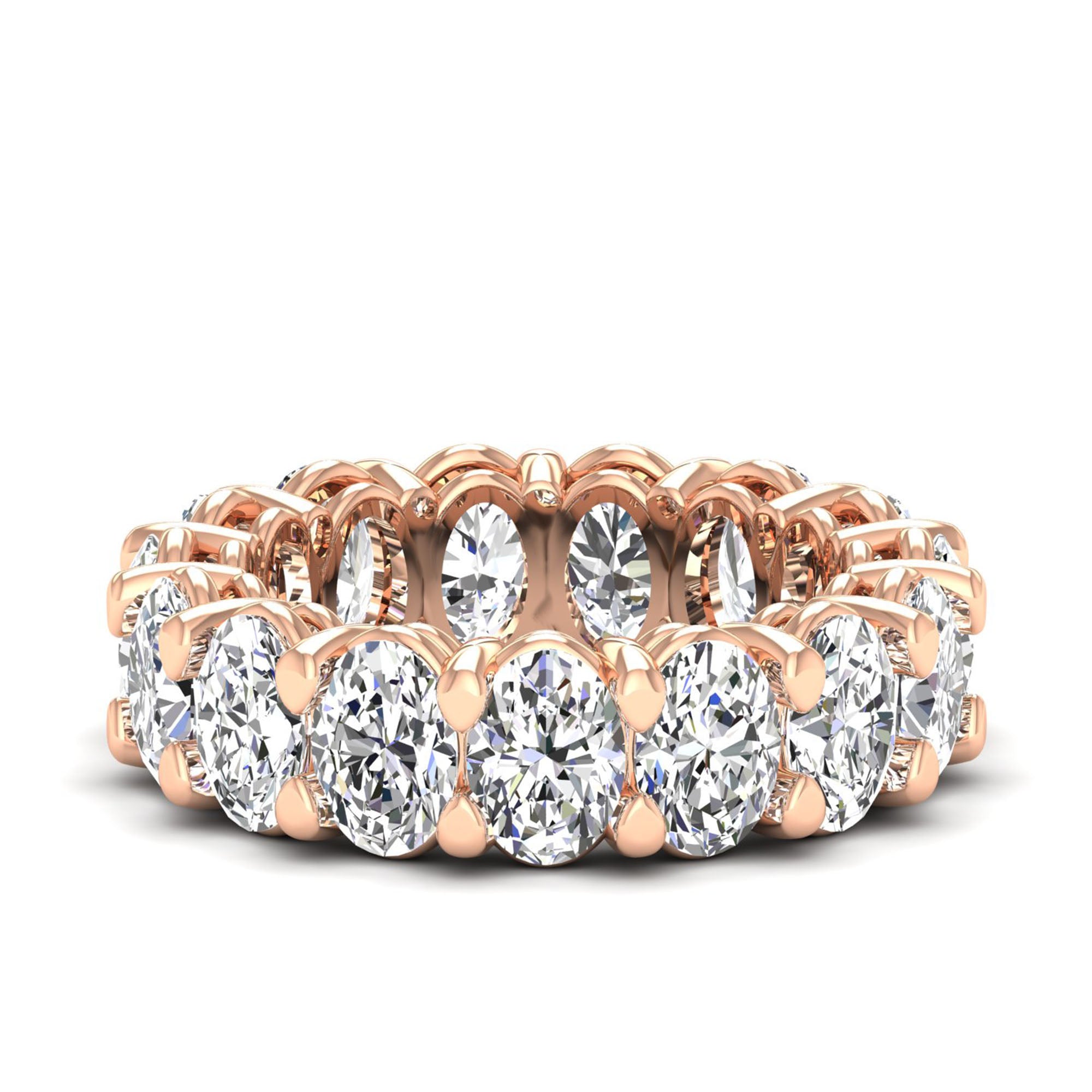 Oval Cut Full Eternity Lab-Grown Diamond Band (6.3×4.5 mm, 15 Stones)