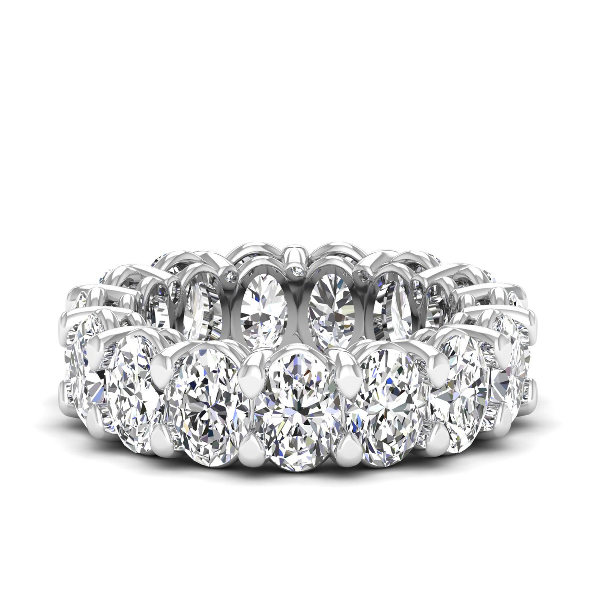 Oval Cut Full Eternity Lab-Grown Diamond Band (6.3×4.5 mm, 15 Stones)
