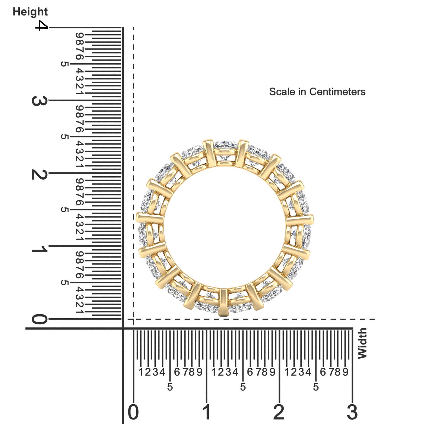 Oval Cut Full Eternity Lab-Grown Diamond Band (6.3×4.5 mm, 15 Stones)