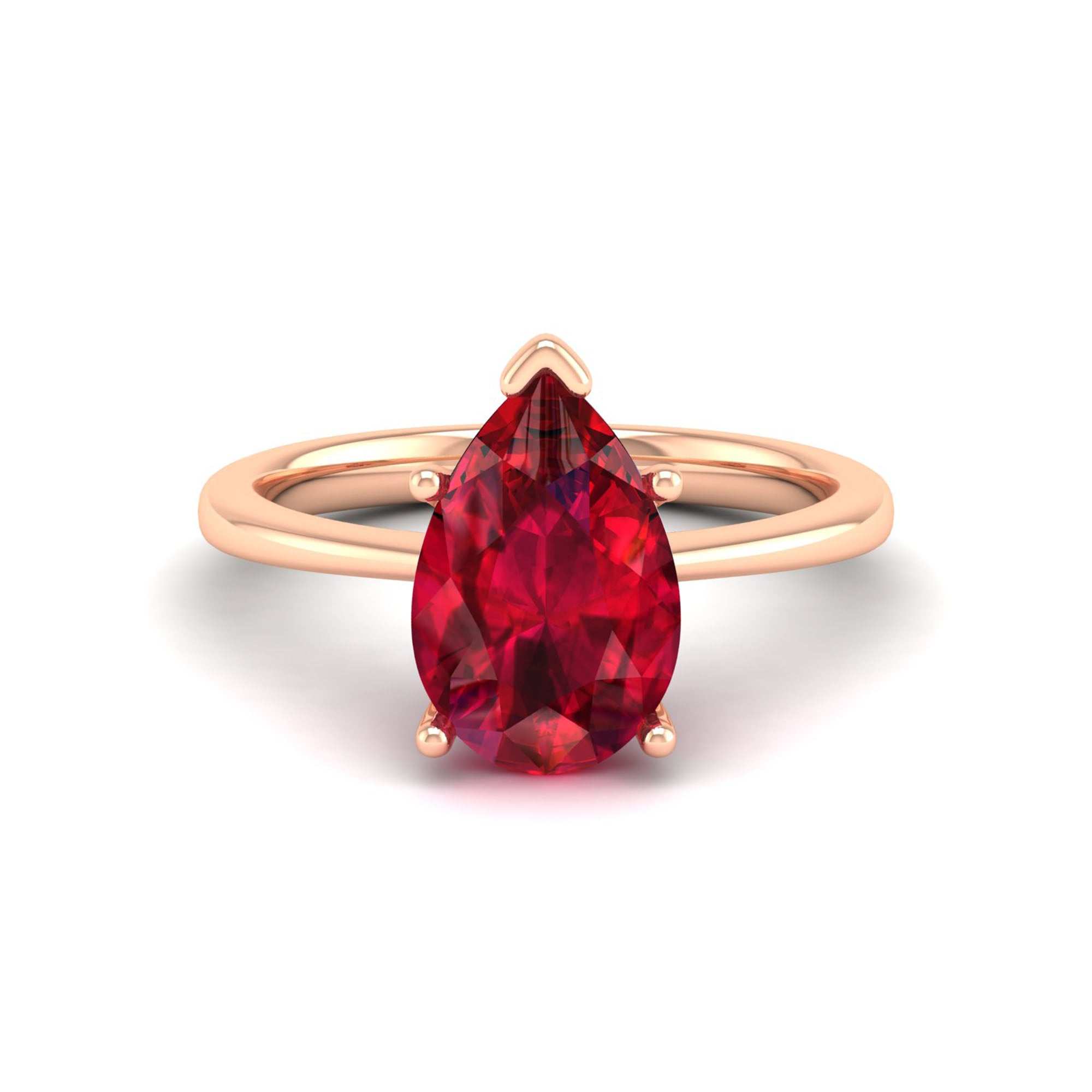 Celestar Classic Pear Ruby Solitaire Ring