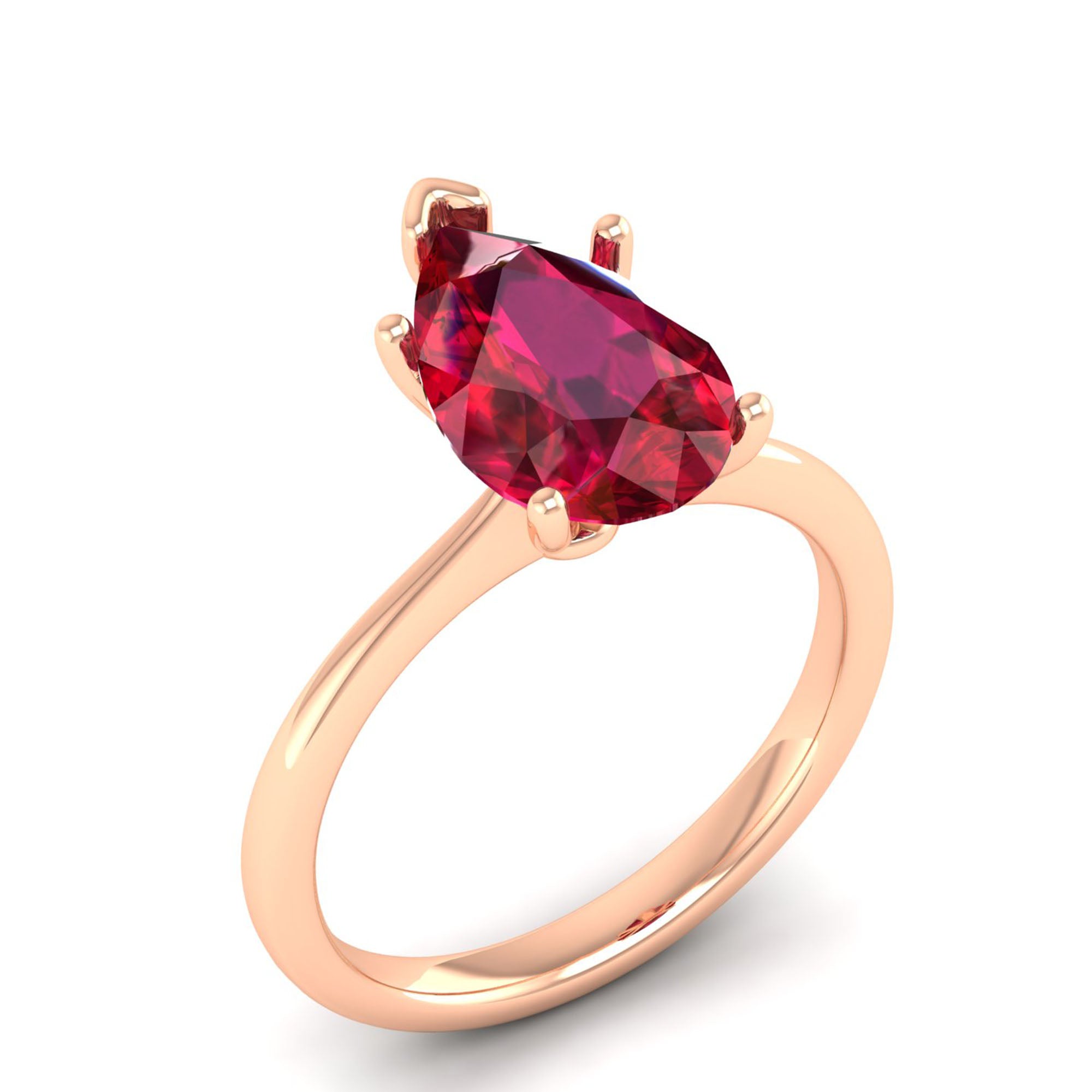Celestar Classic Pear Ruby Solitaire Ring