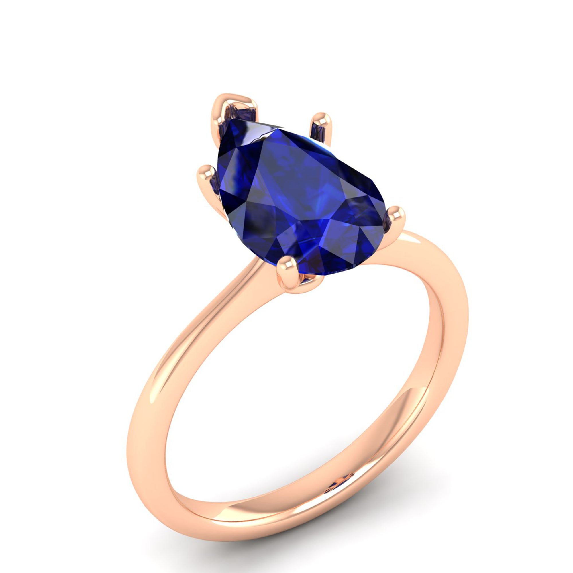 Celestar Classic Pear Sapphire Solitaire Ring