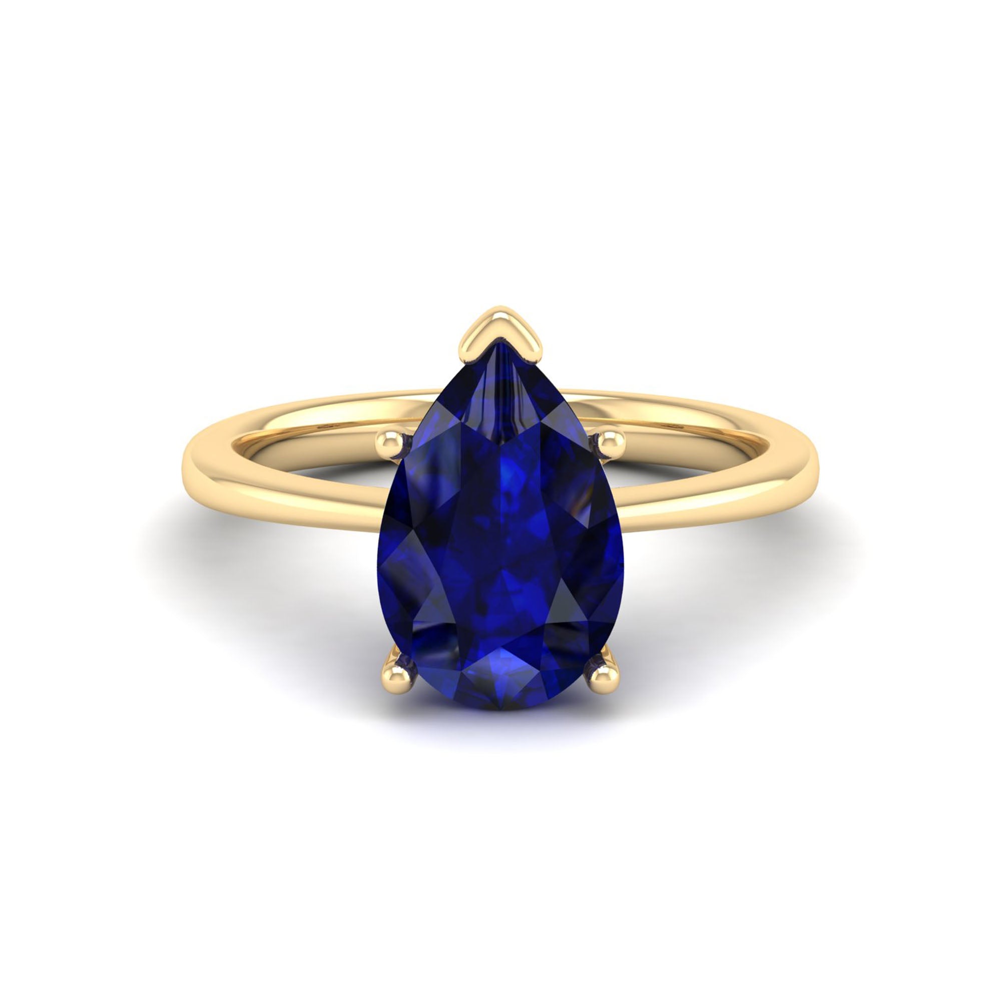 Celestar Classic Pear Sapphire Solitaire Ring