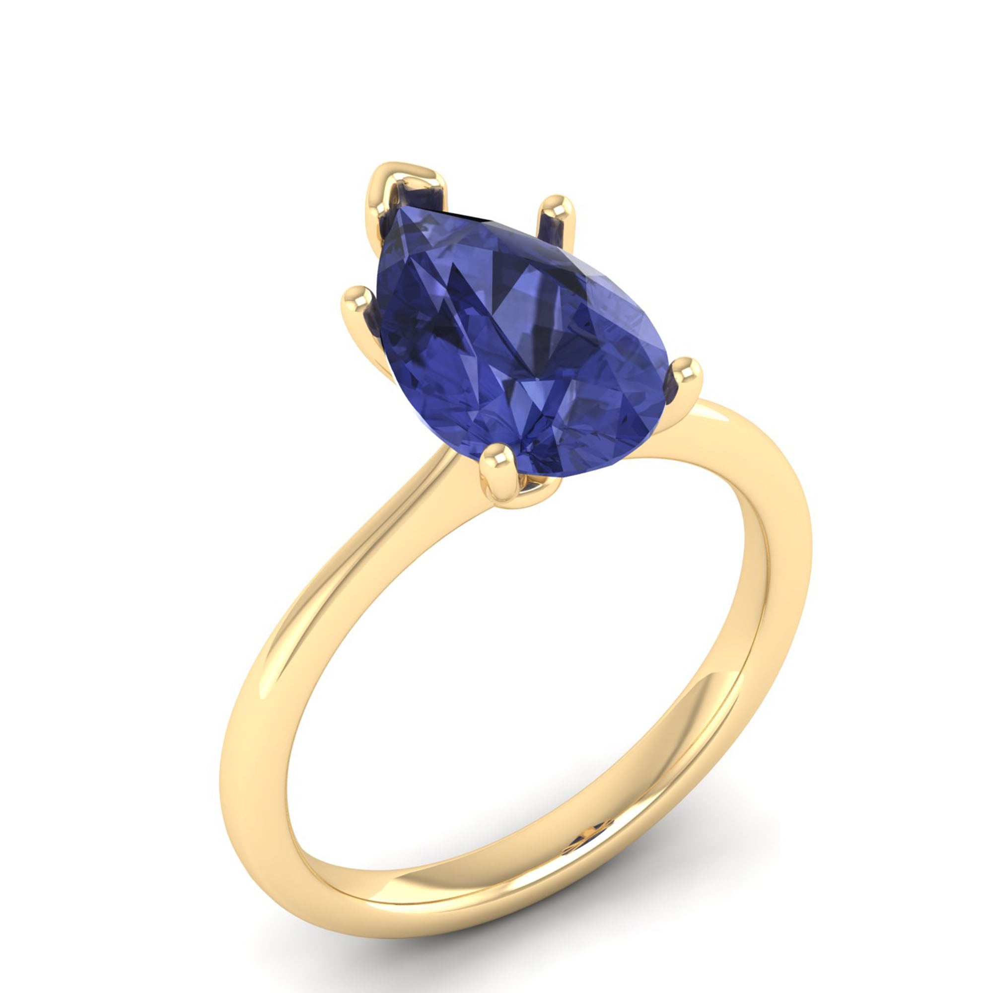 Celestar Classic Pear Tanzanite Solitaire Ring