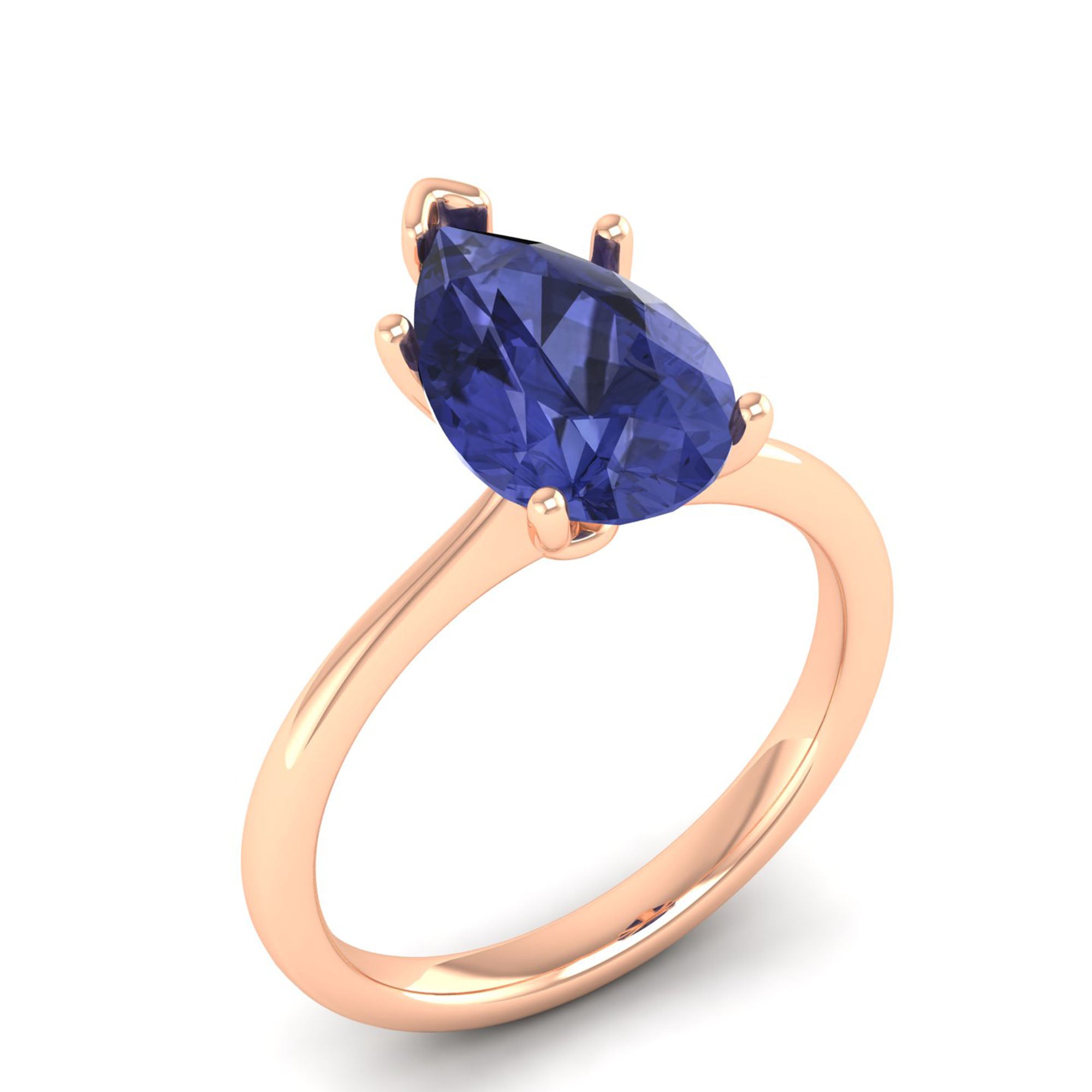 Celestar Classic Pear Tanzanite Solitaire Ring