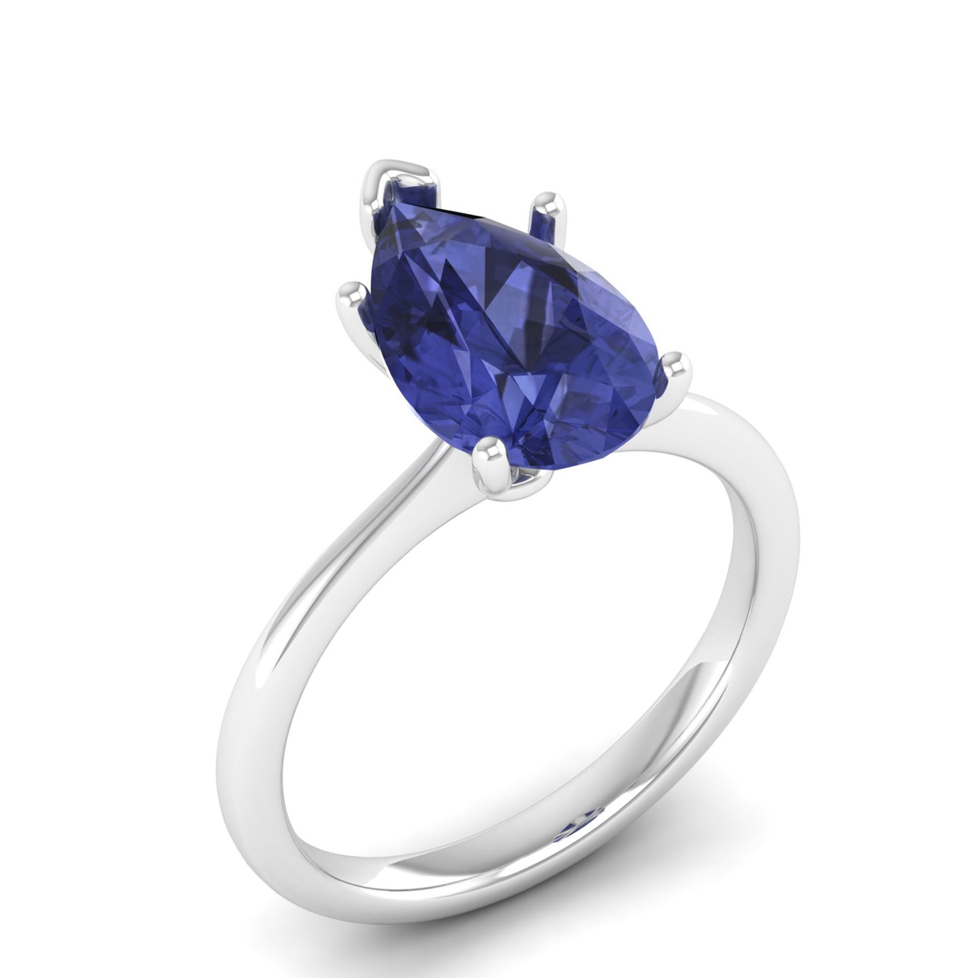 Celestar Classic Pear Tanzanite Solitaire Ring