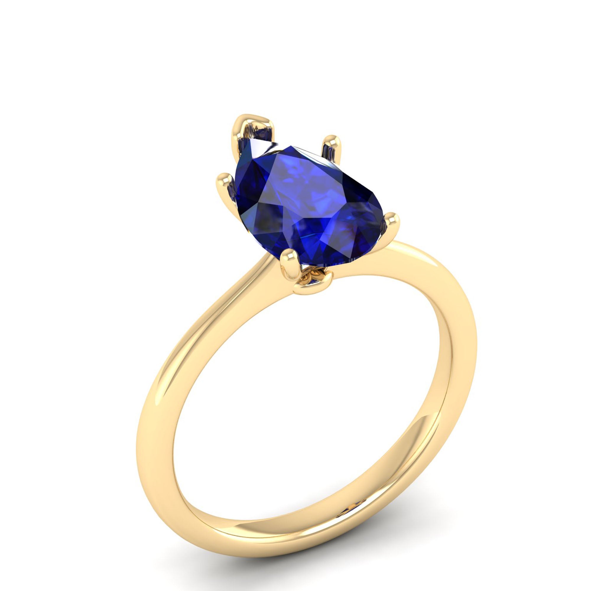 Celestar Classic Pear Cut Sapphire Solitaire Ring 2.5 Carat