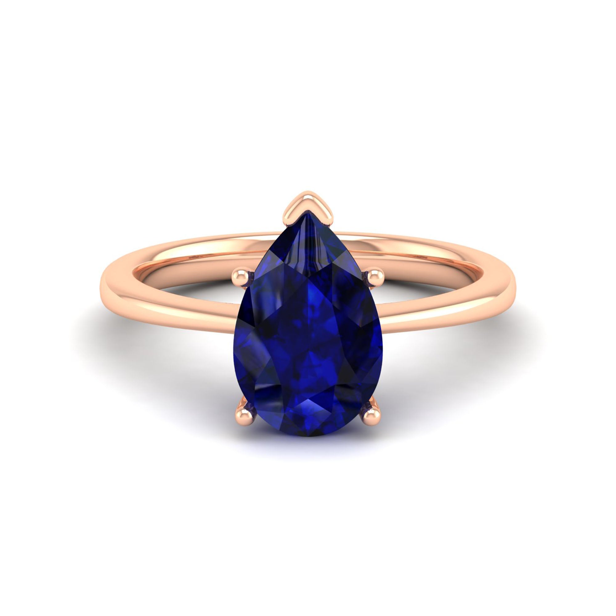 Celestar Classic Pear Cut Sapphire Solitaire Ring 2.5 Carat
