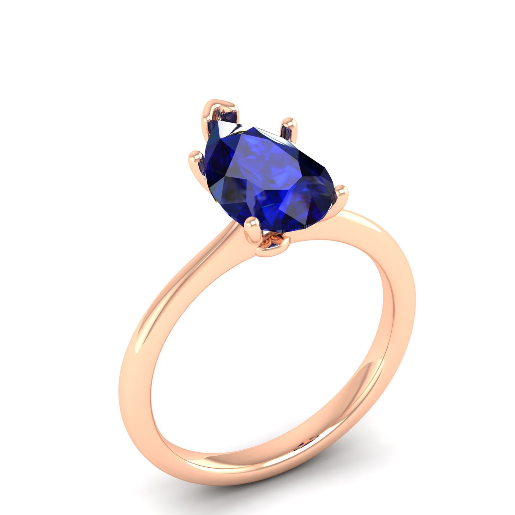 Celestar Classic Pear Cut Sapphire Solitaire Ring 2.5 Carat