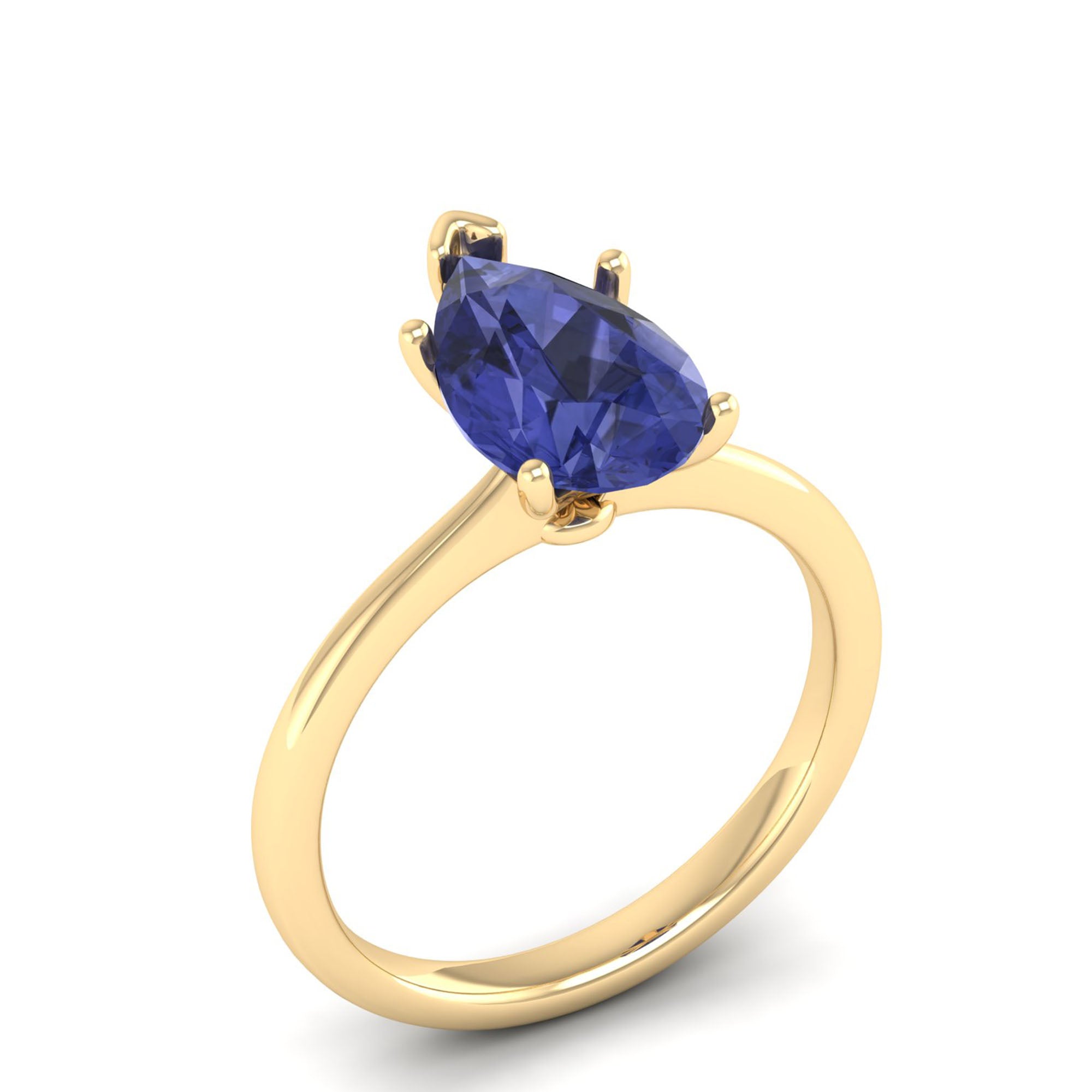 Celestar Classic Pear Tanzanite Solitaire Ring 2.5 Carat