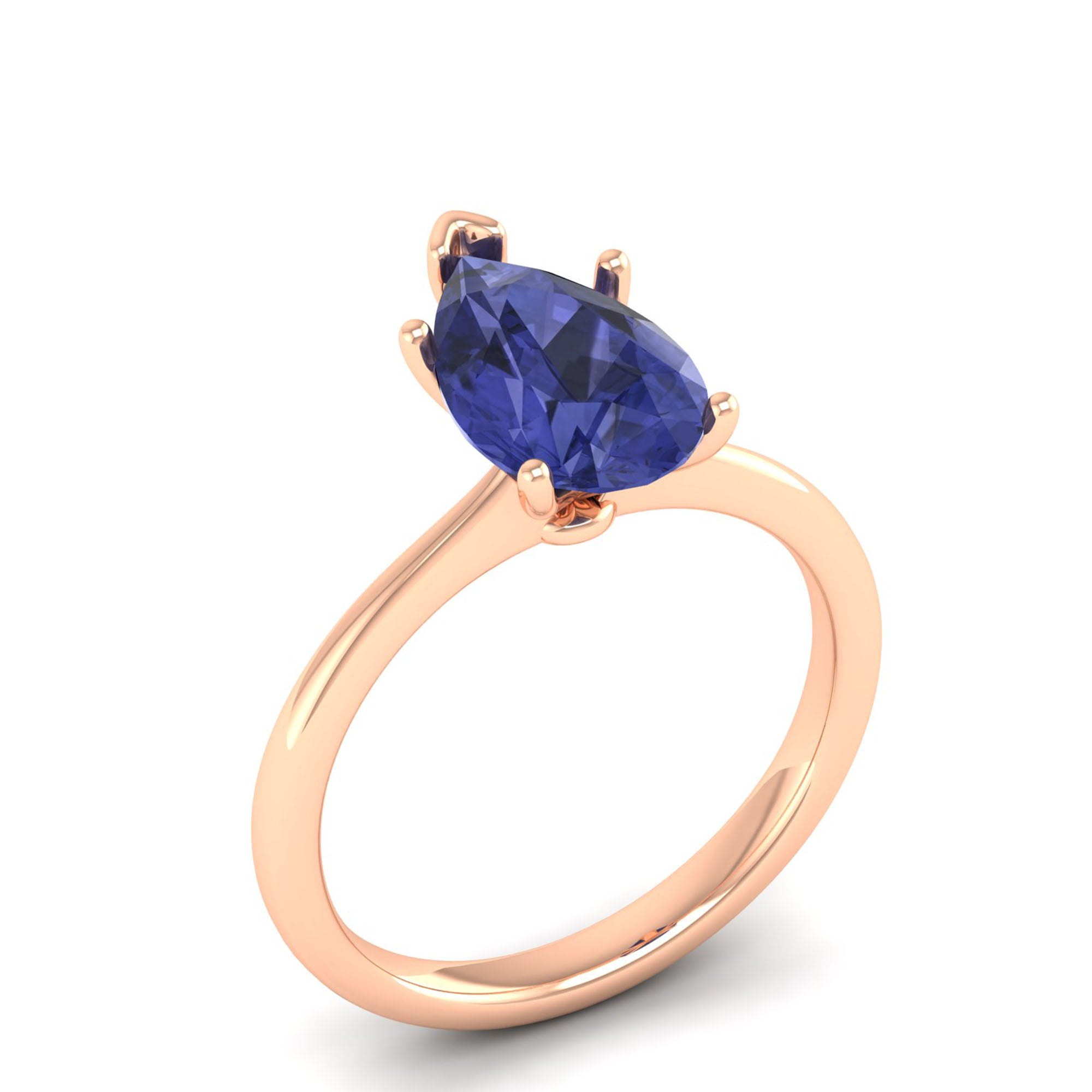 Celestar Classic Pear Tanzanite Solitaire Ring 2.5 Carat