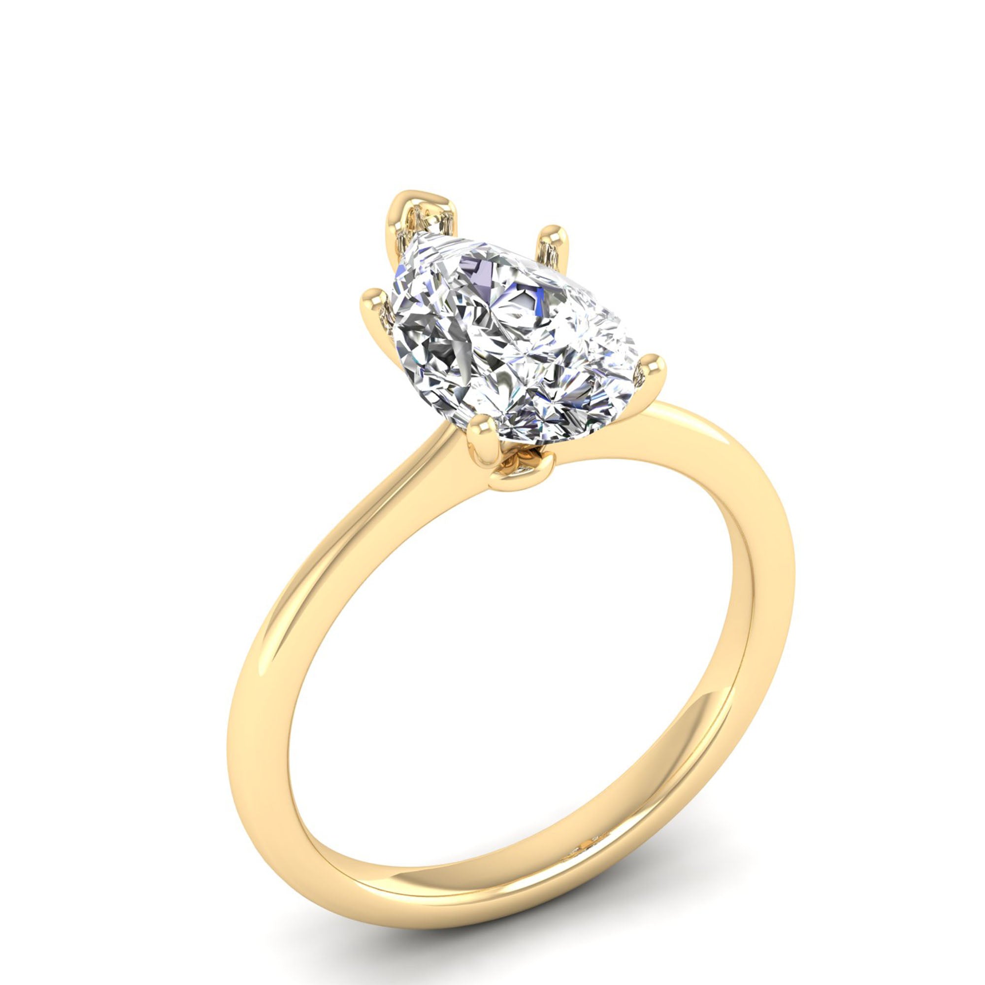 Celestar Classic Pear Solitaire Ring 2.5 Carat