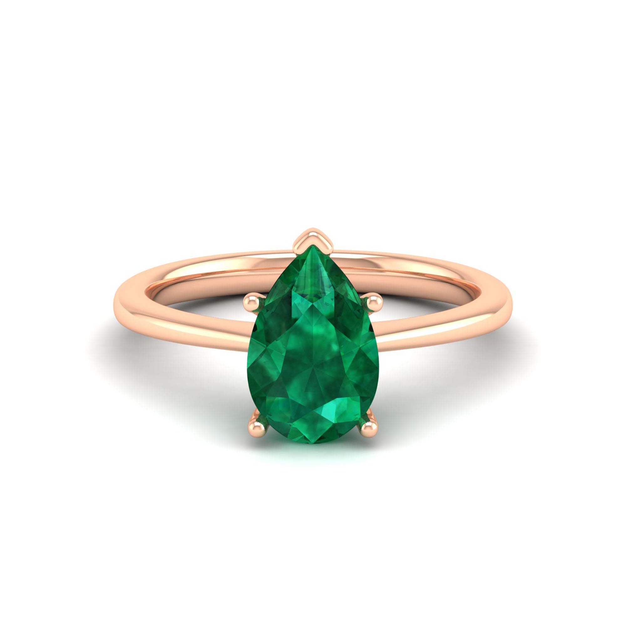 Celestar Classic Pear Emerald Solitaire Ring – 2.00 Carat