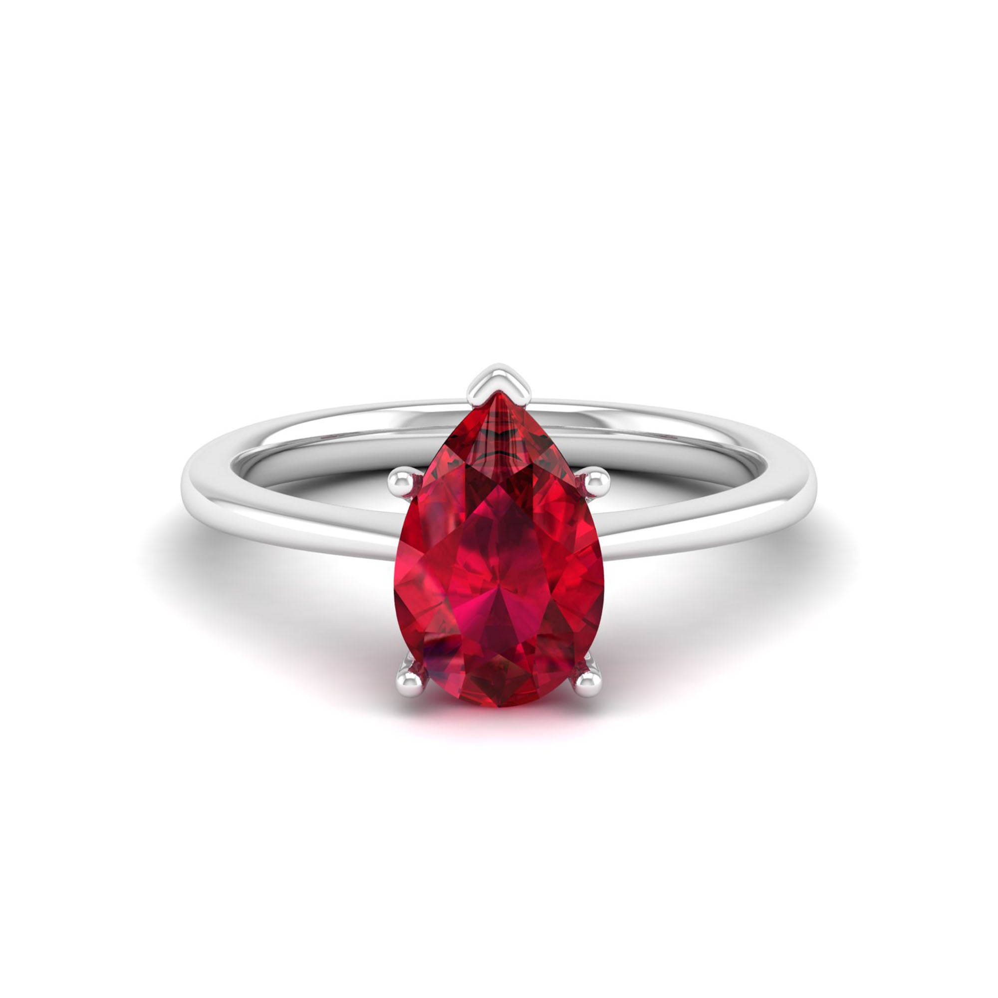 Celestar Classic Pear Ruby Solitaire Ring – 2.00 Carat