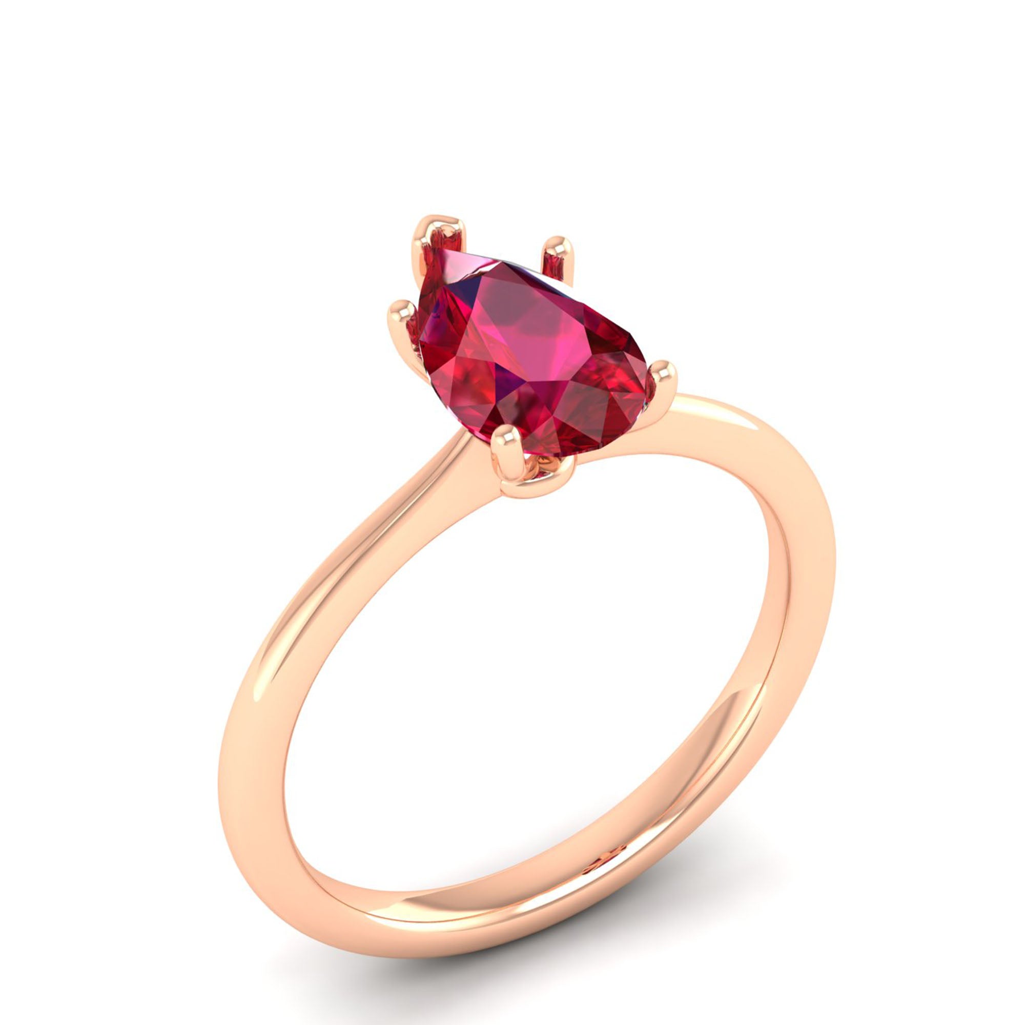 Celestar Classic Pear Ruby Solitaire Ring 1.5-Carat