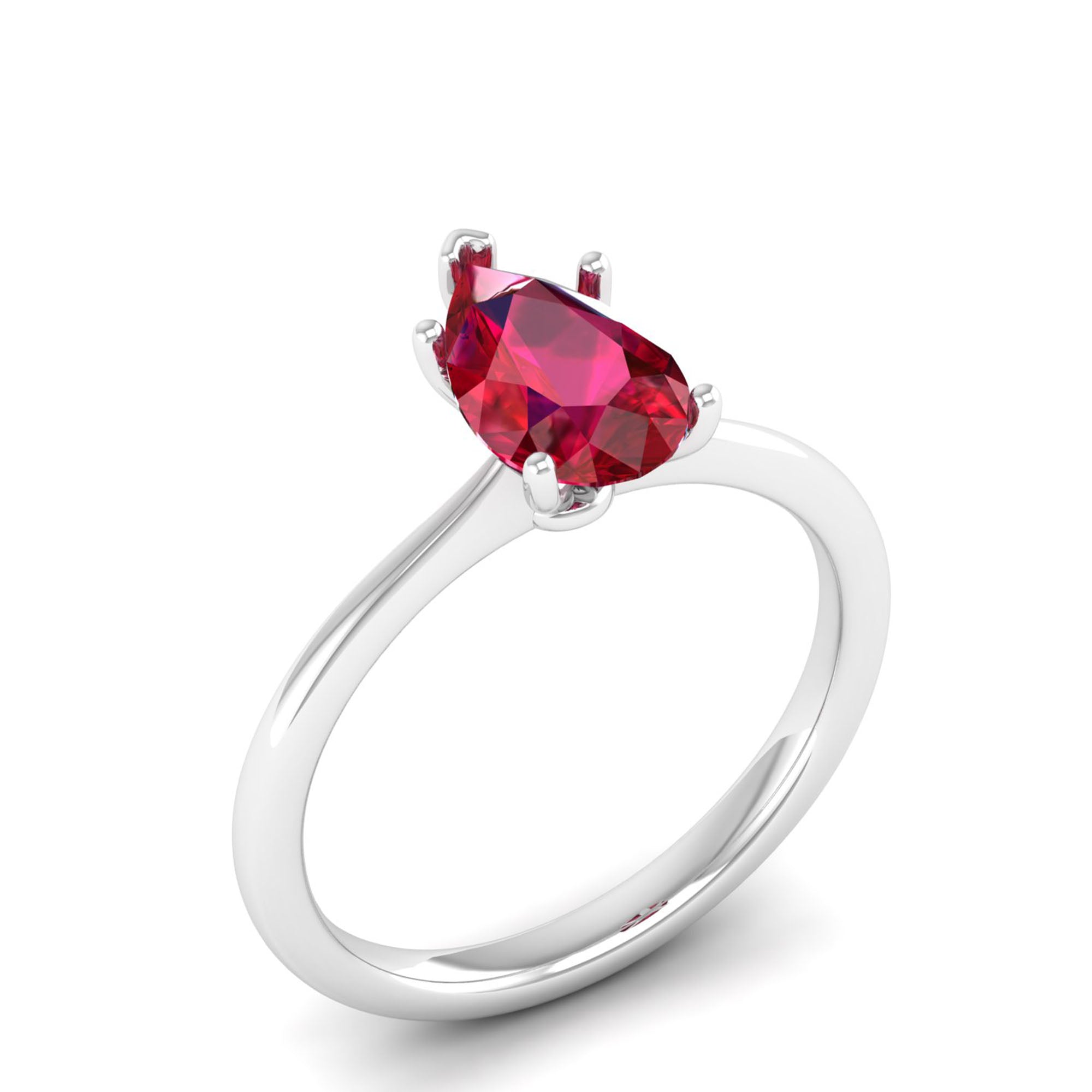 Celestar Classic Pear Ruby Solitaire Ring 1.5-Carat