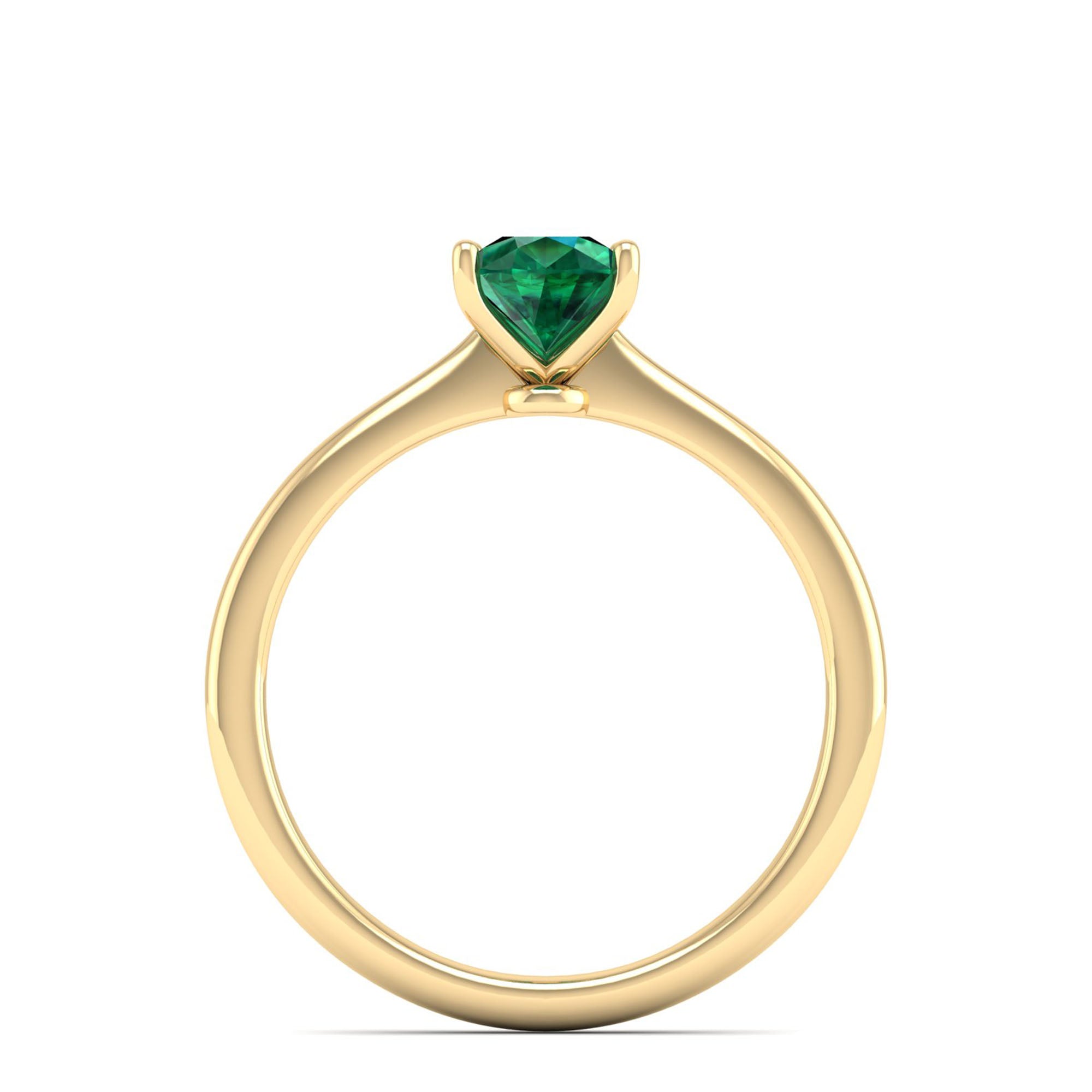 Celestar Classic Pear Emerald Solitaire Ring 1.0 Carat