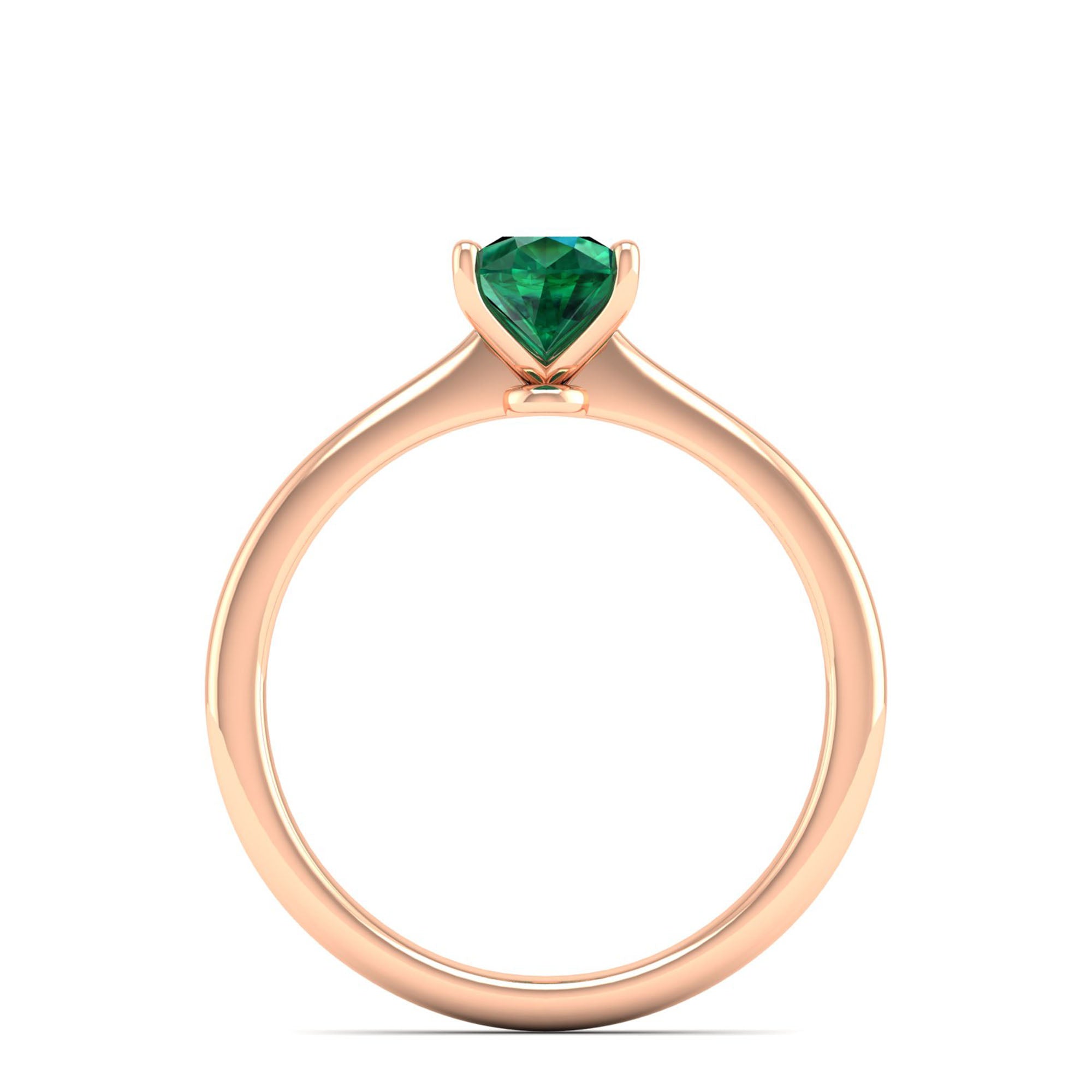Celestar Classic Pear Emerald Solitaire Ring 1.0 Carat
