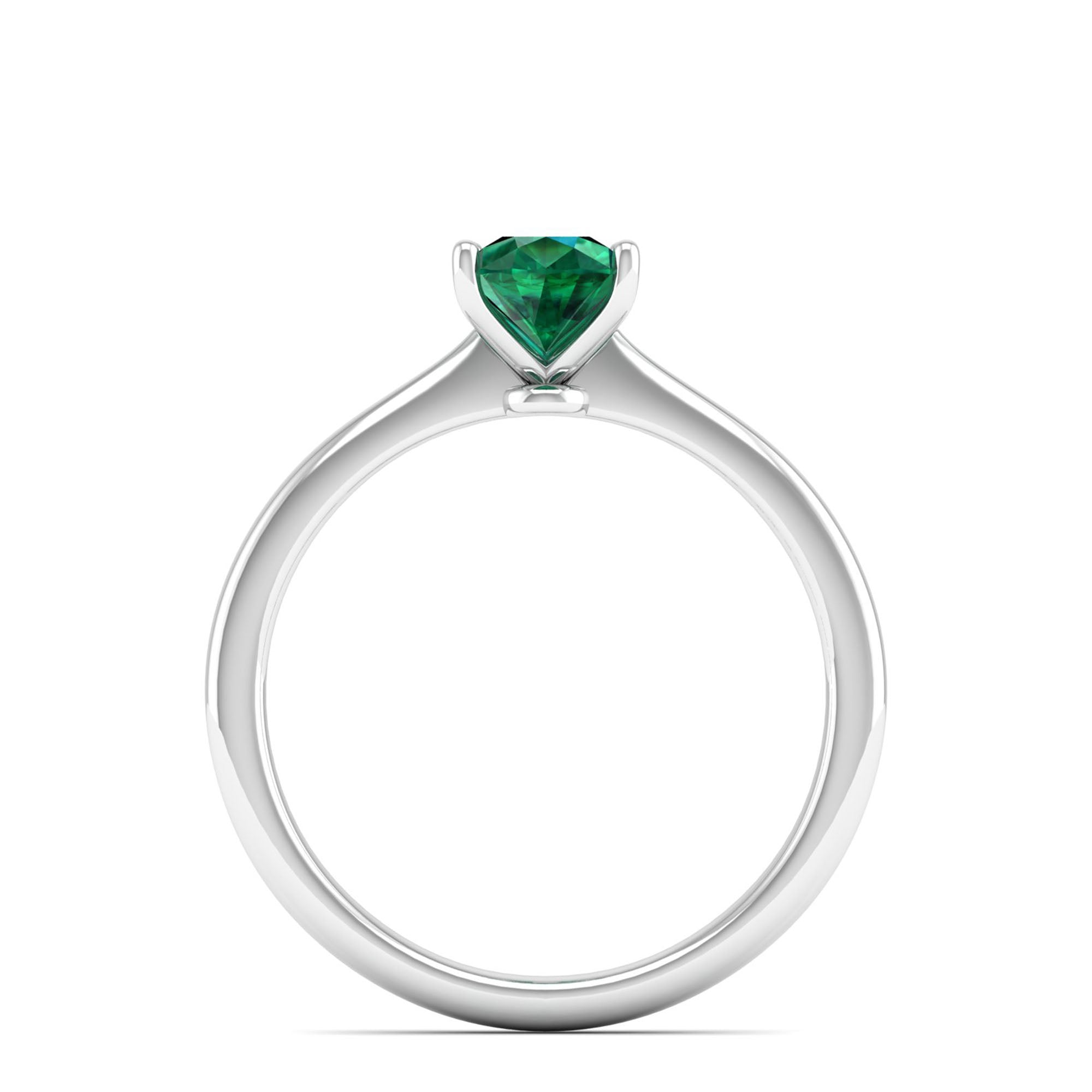 Celestar Classic Pear Emerald Solitaire Ring 1.0 Carat