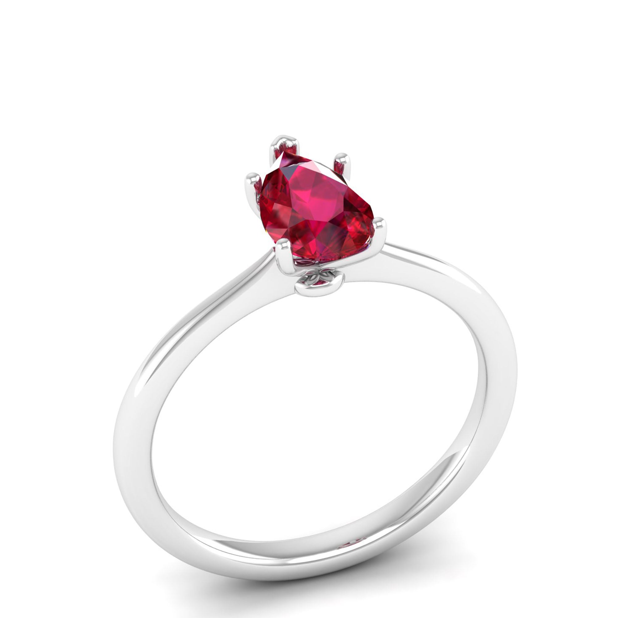 Celestar Classic Pear Ruby Solitaire Ring 1.0 Carat