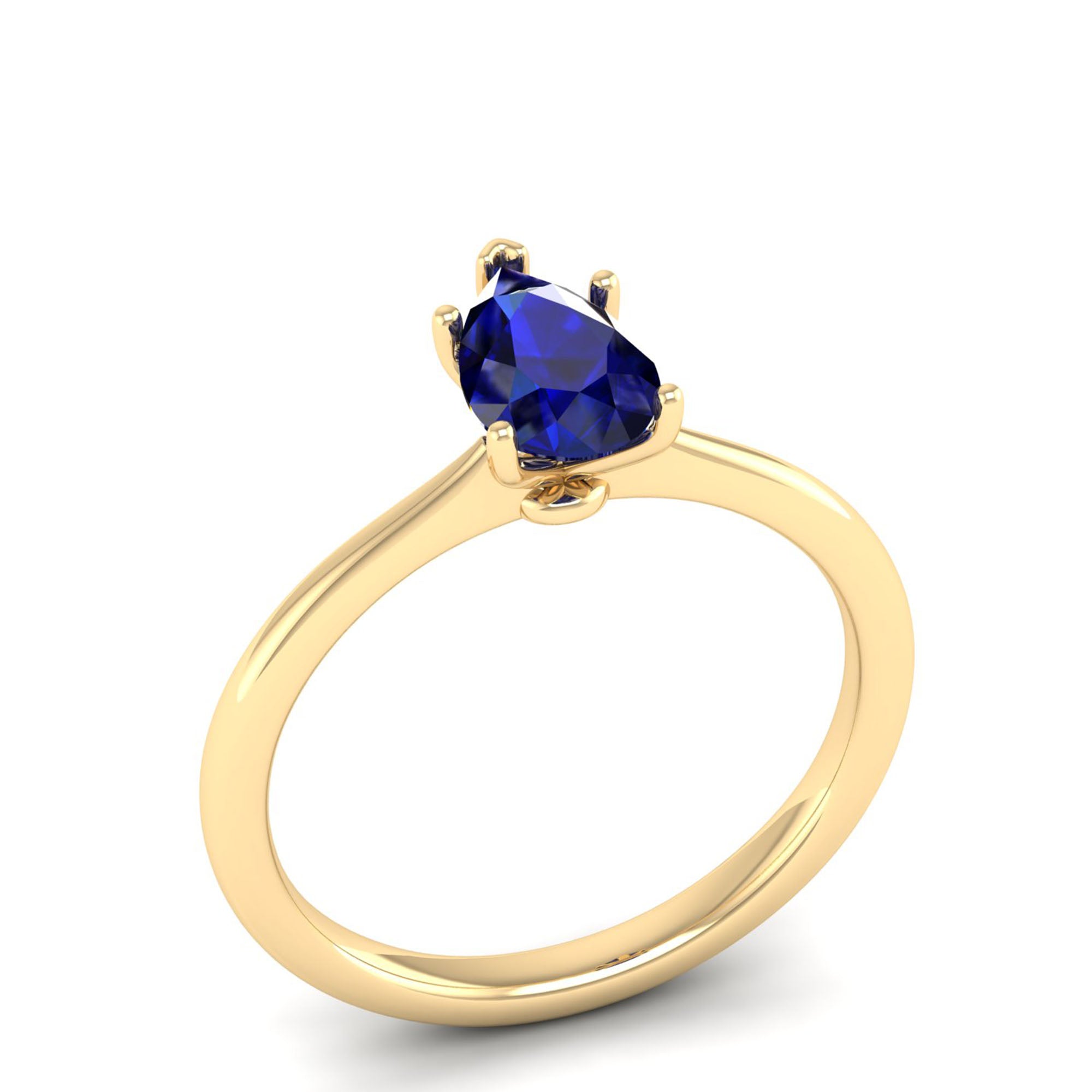Celestar Classic Pear Sapphire Solitaire Ring 1.0 Carat