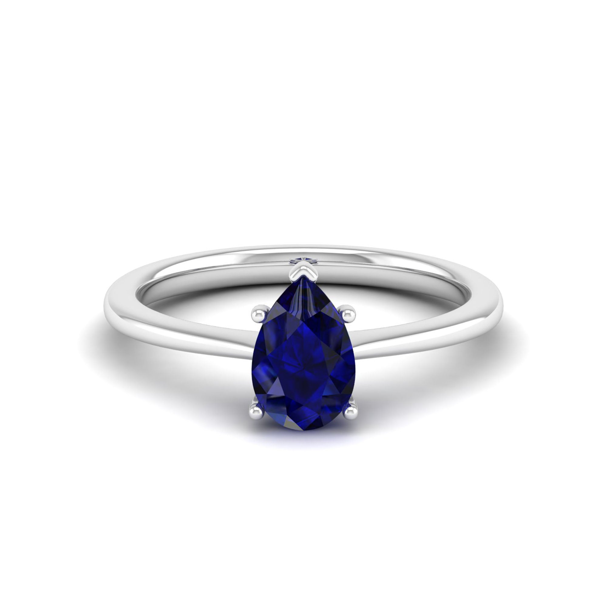 Celestar Classic Pear Sapphire Solitaire Ring 1.0 Carat