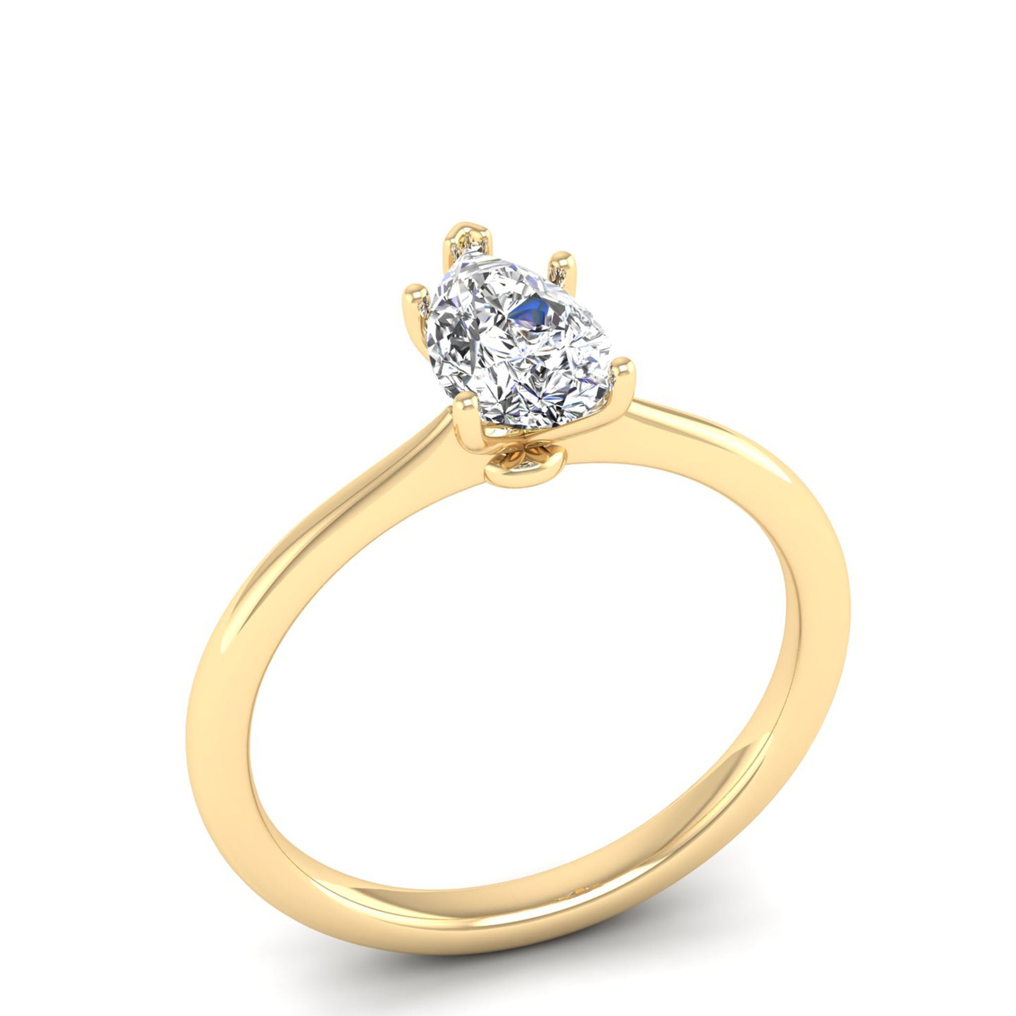 Celestar Classic Pear Solitaire Ring 1.O Carat
