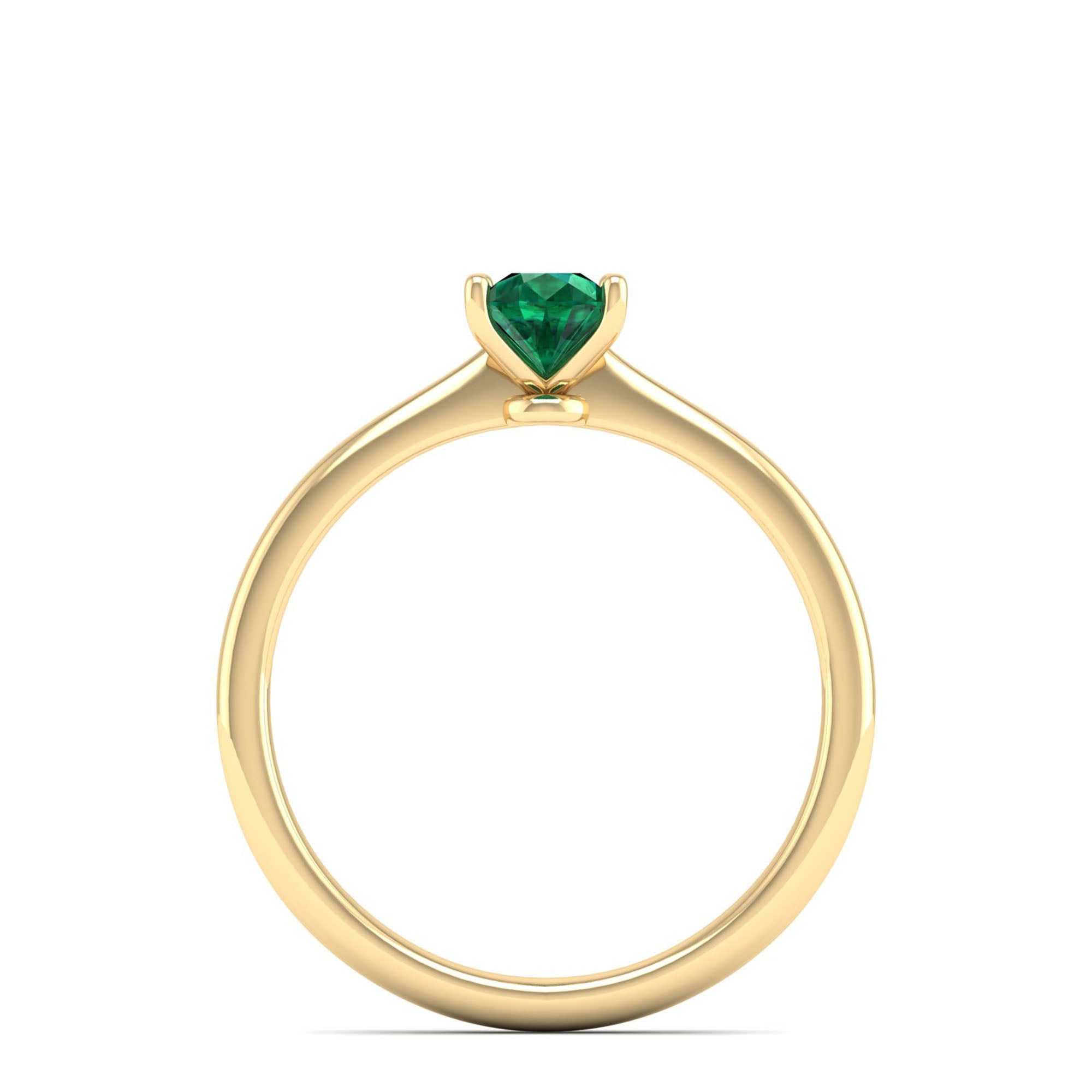 Celestar Petite Pear Emerald Solitaire Ring  0.50 Carat