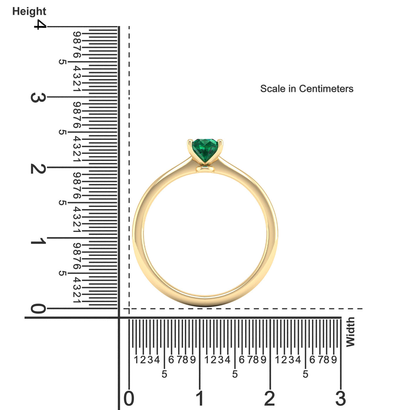 Celestar Petite Pear Emerald Solitaire Ring  0.50 Carat