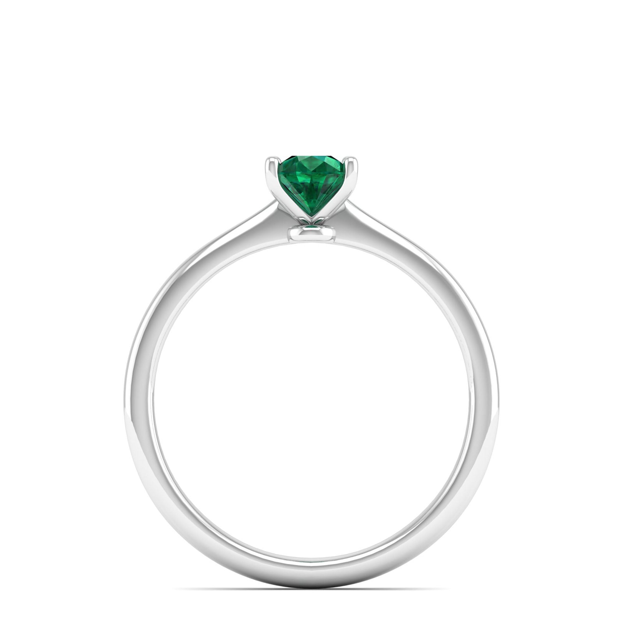 Celestar Petite Pear Emerald Solitaire Ring  0.50 Carat