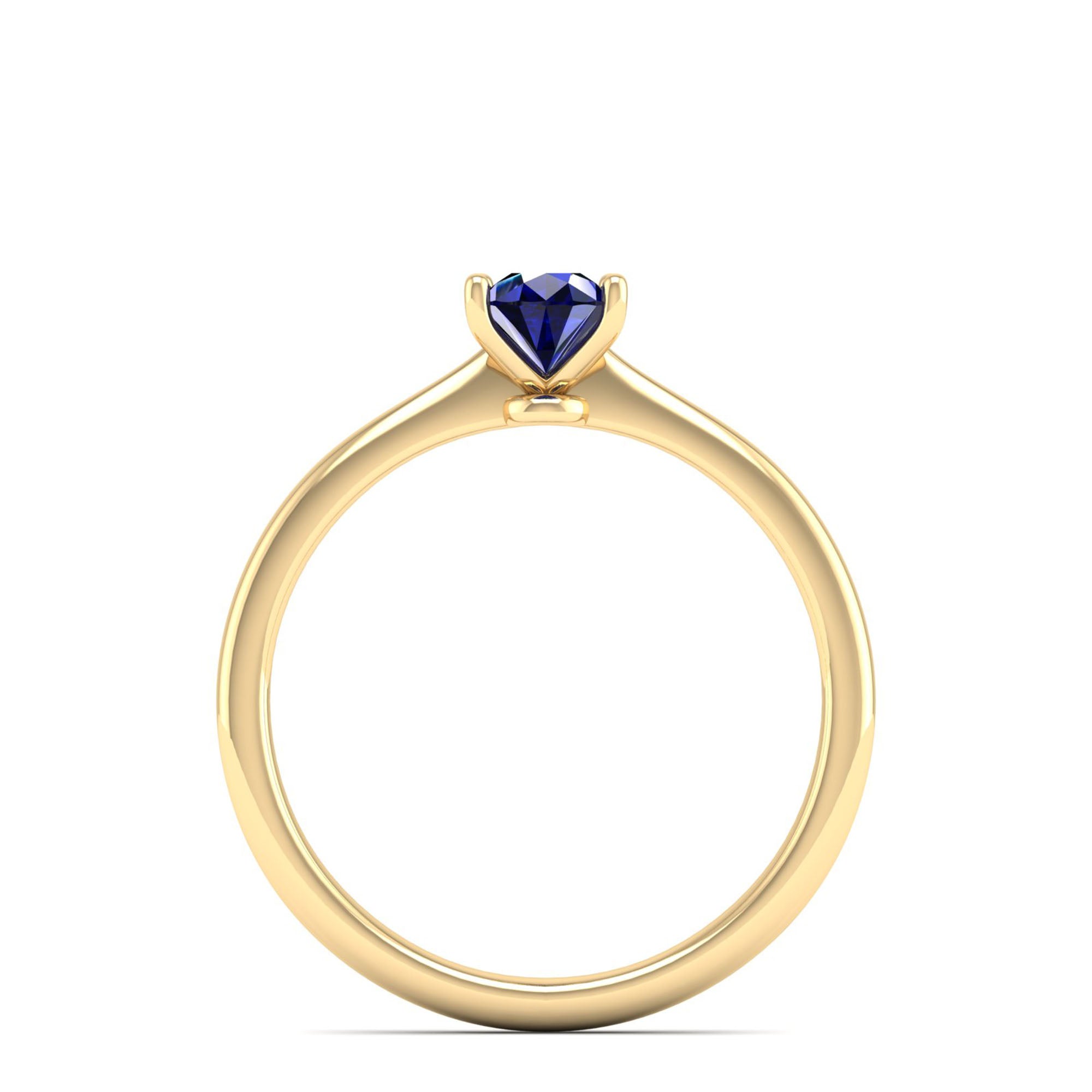 Celestar Petite Pear Sapphire Solitaire Ring 0.5 Carat