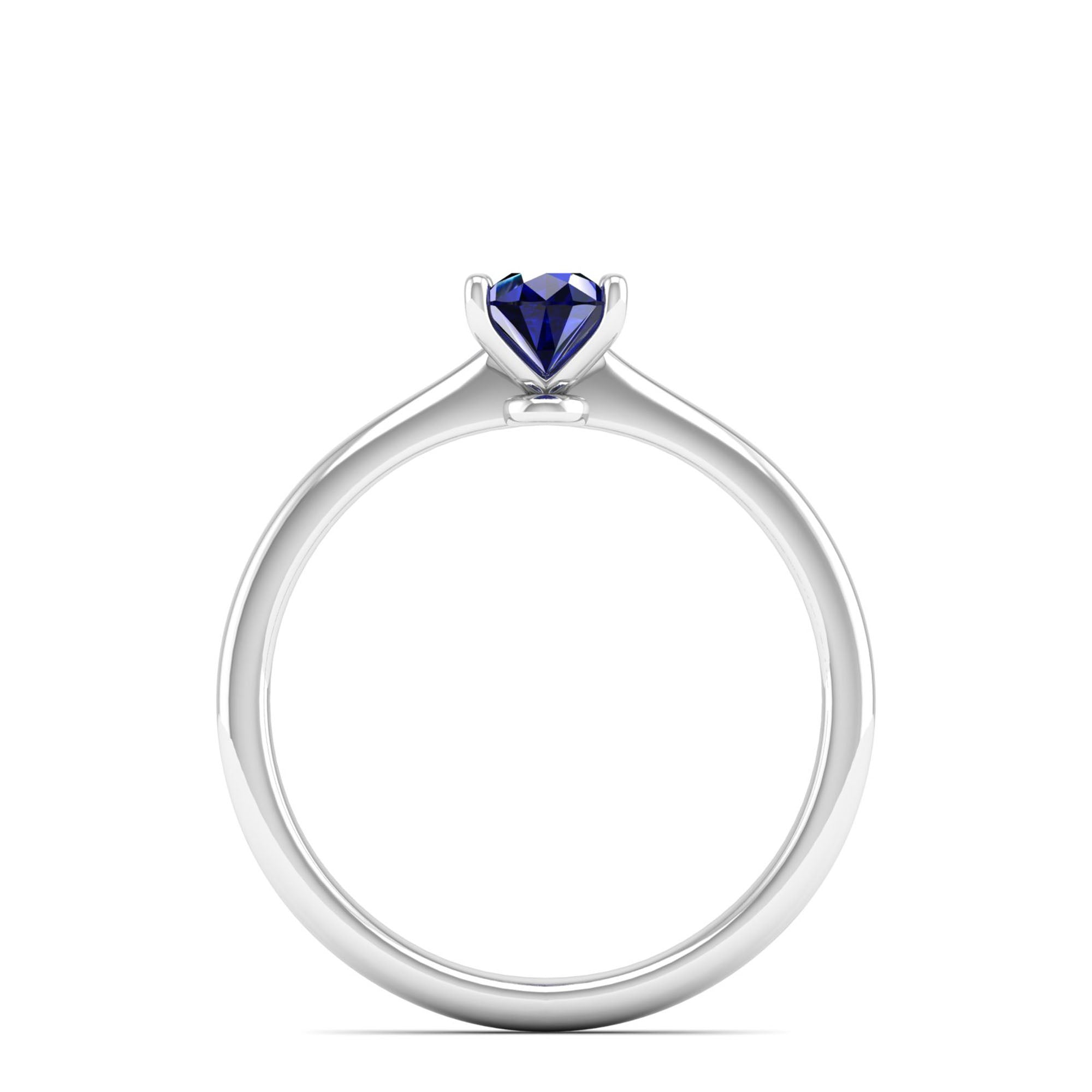 Celestar Petite Pear Sapphire Solitaire Ring 0.5 Carat