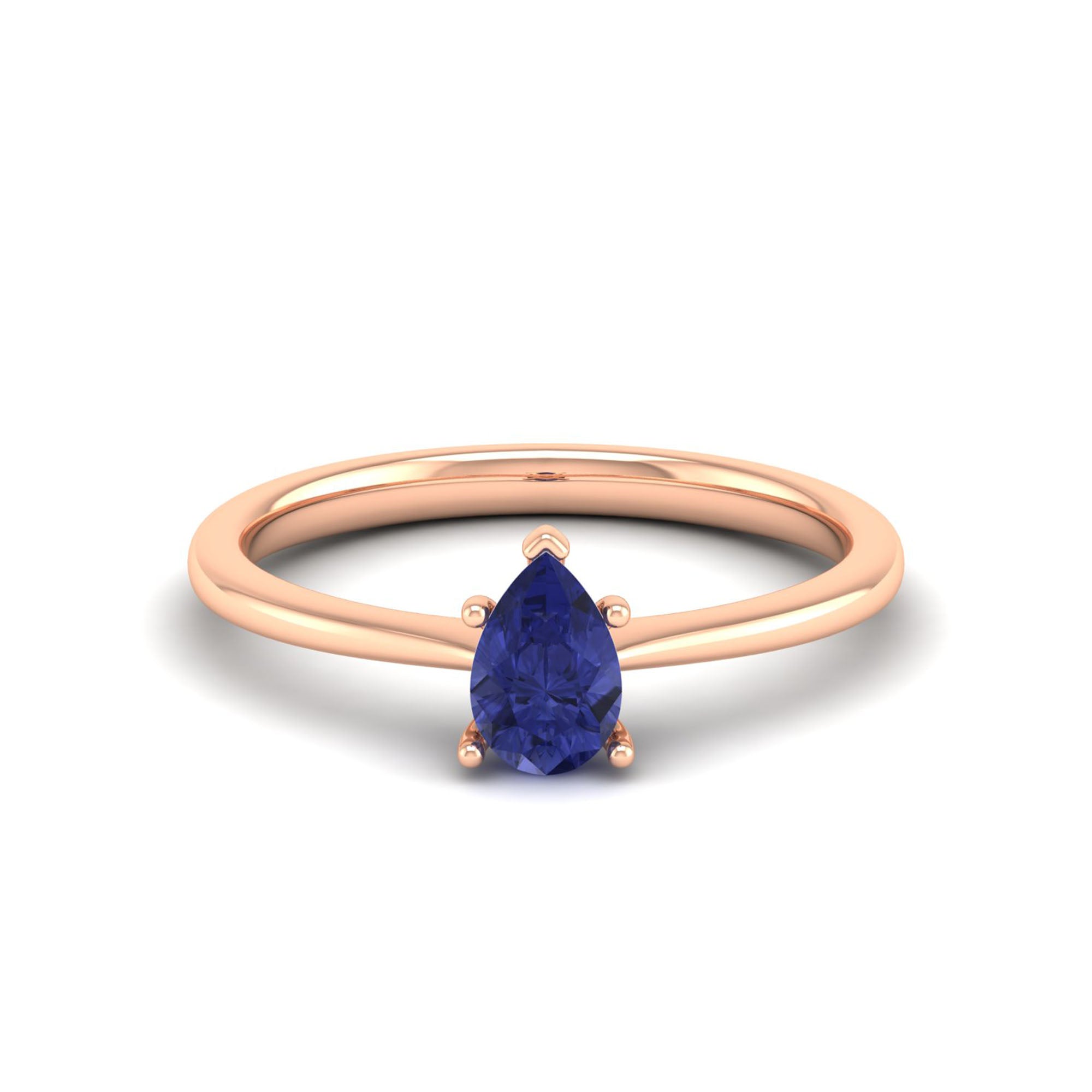 Celestar Petite Pear Tanzanite Solitaire Ring 0.5 Carat